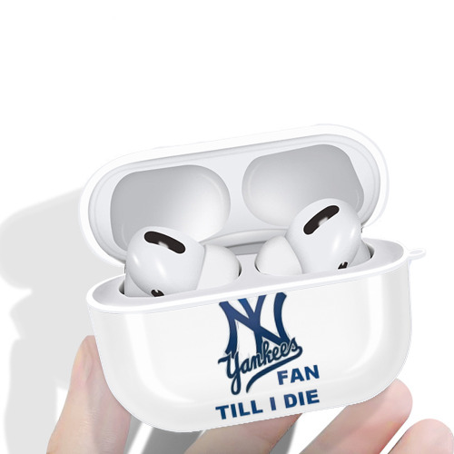 New York Yankees Win,Lose or Tie IMA Fan Till I Die AirPods Pro Hard Case White With Keychain, Durable Flexible PC, Precise Cutouts, Anti-Fingerprint, Yellowing & Scratch Resistant, Full Protection, Washable