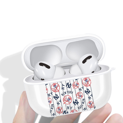 New York Yankees 78 AirPods Pro Hard Case White With Keychain, Durable Flexible PC, Precise Cutouts, Anti-Fingerprint, Yellowing & Scratch Resistant, Full Protection, Washable