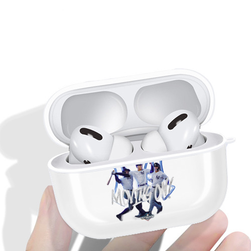 New York Yankees 280 AirPods Pro Hard Case White With Keychain, Durable Flexible PC, Precise Cutouts, Anti-Fingerprint, Yellowing & Scratch Resistant, Full Protection, Washable