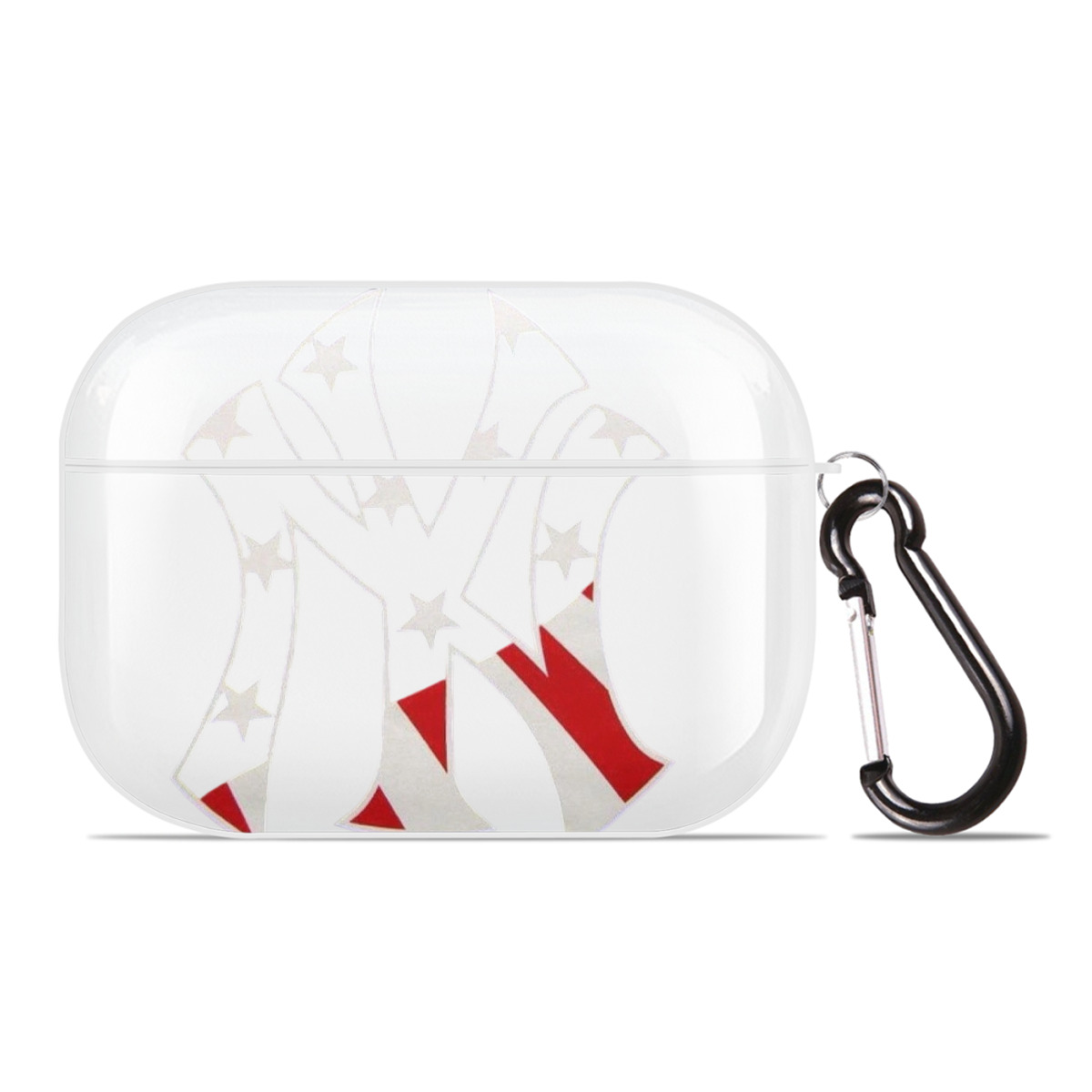 New York Yankees Logo USA AirPods Pro Hard Case White With Keychain, Durable Flexible PC, Precise Cutouts, Anti-Fingerprint, Yellowing & Scratch Resistant, Full Protection, Washable