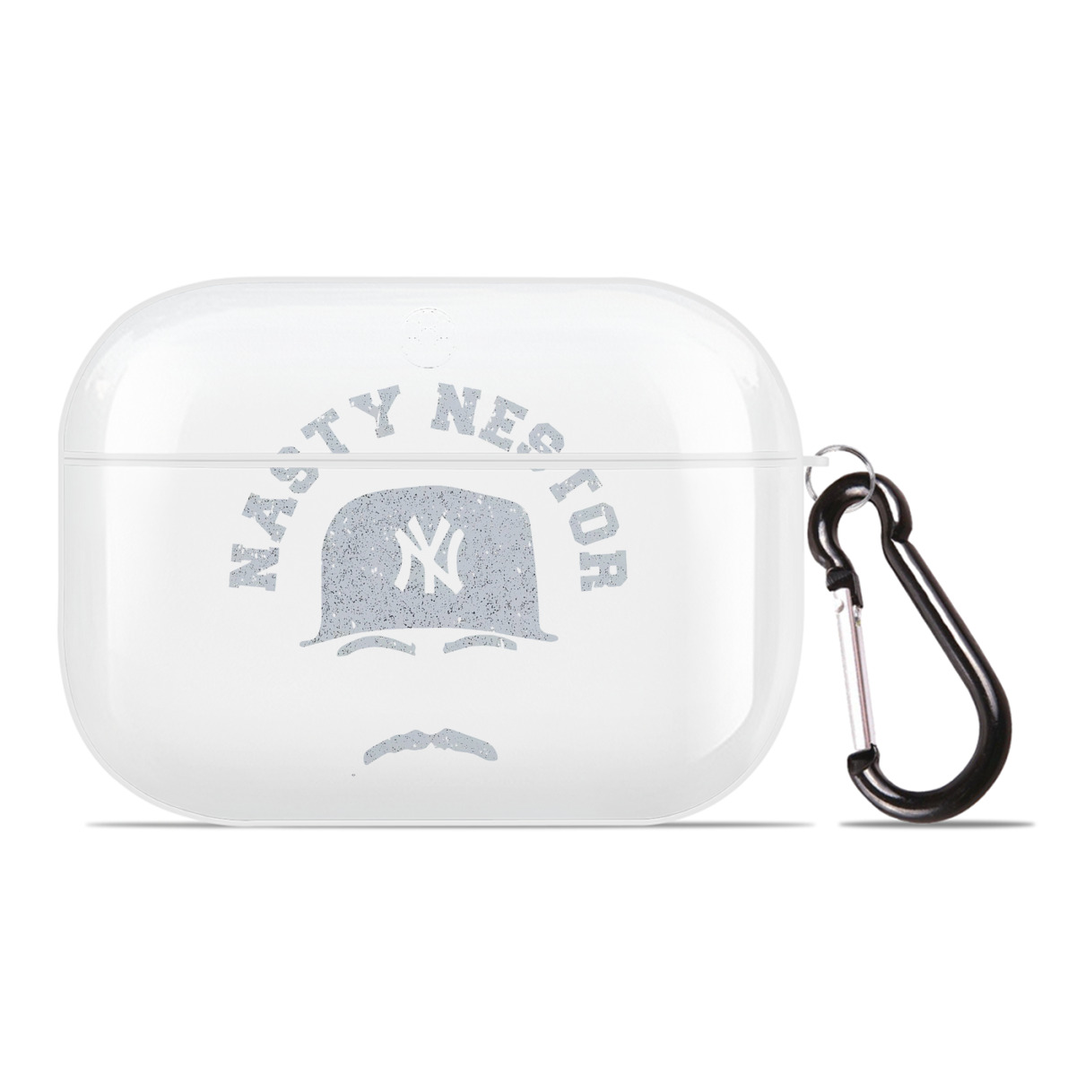 New York Yankees Nasty Nestor AirPods Pro Hard Case White With Keychain, Durable Flexible PC, Precise Cutouts, Anti-Fingerprint, Yellowing & Scratch Resistant, Full Protection, Washable