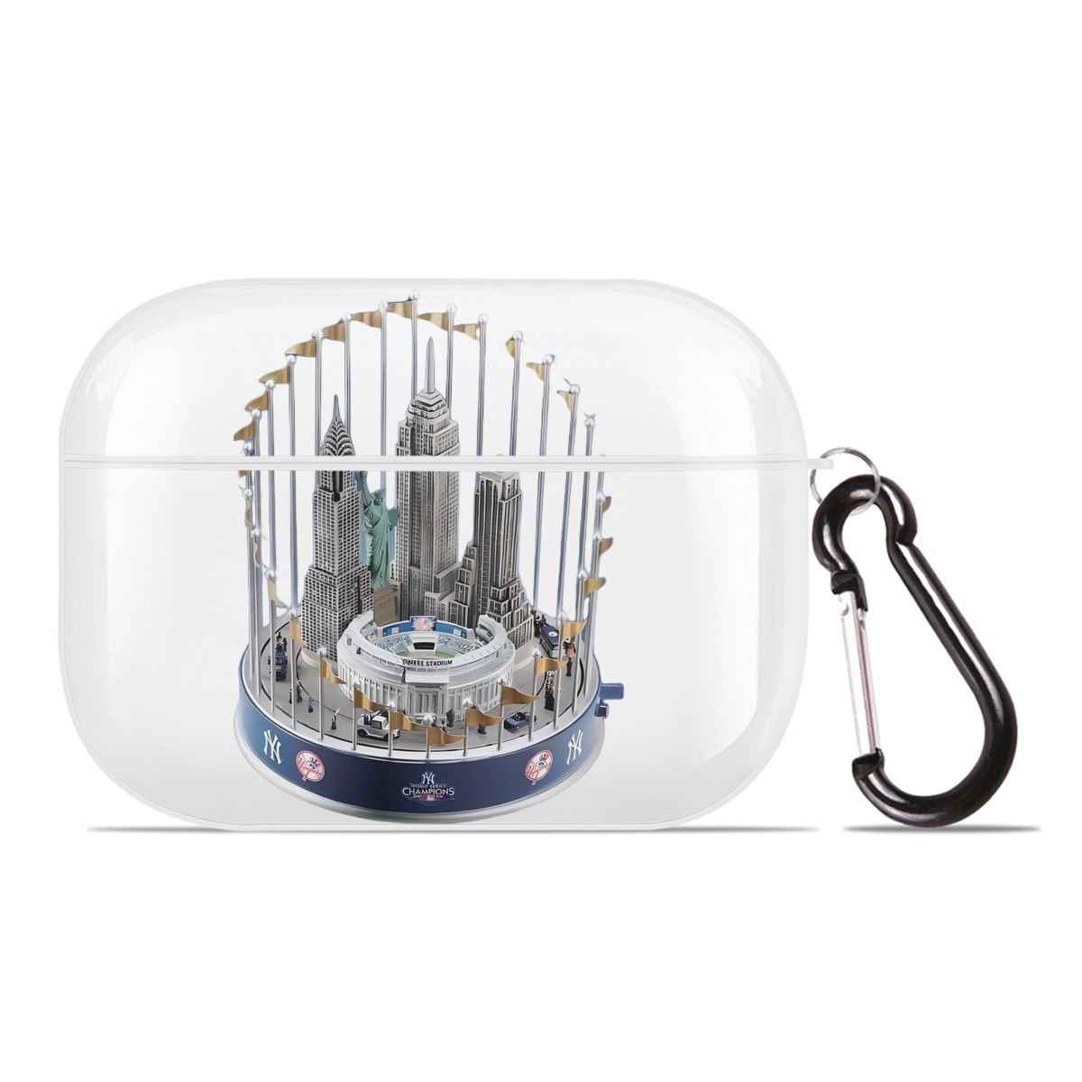 New York Yankees WS Champions Cup AirPods Pro Hard Case White With Keychain, Durable Flexible PC, Precise Cutouts, Anti-Fingerprint, Yellowing & Scratch Resistant, Full Protection, Washable