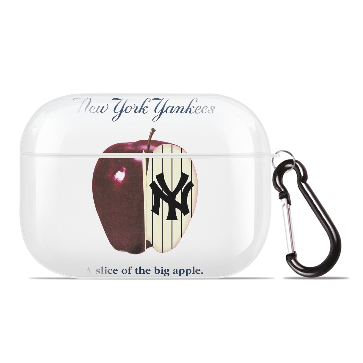 New York Yankees A Slice of The Big Apple AirPods Pro Hard Case White With Keychain, Durable Flexible PC, Precise Cutouts, Anti-Fingerprint, Yellowing & Scratch Resistant, Full Protection, Washable