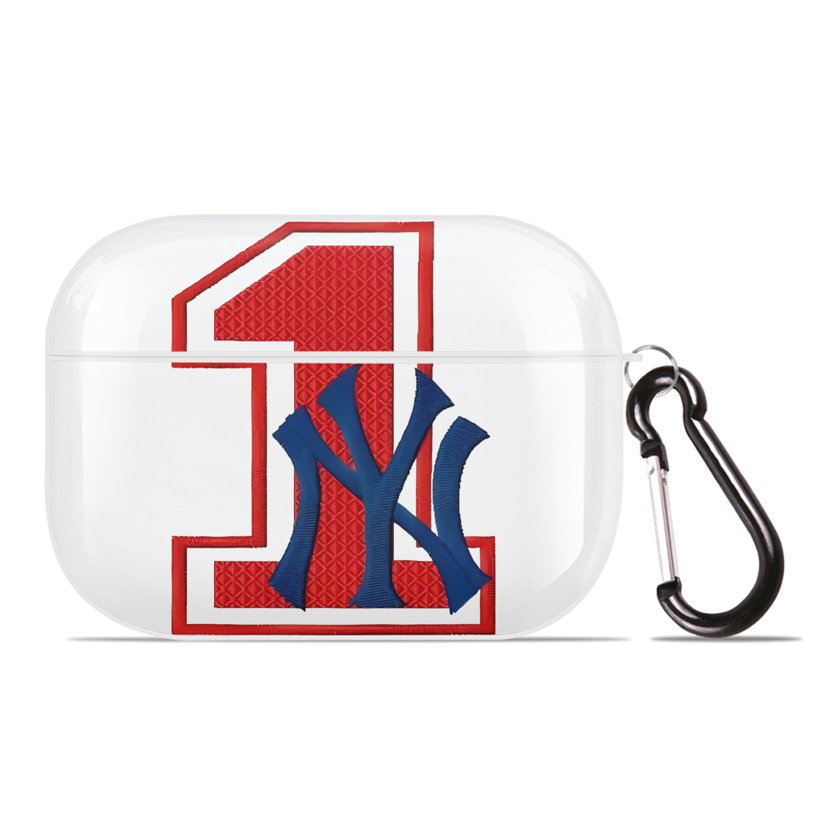 New York Yankees No.1 Fans AirPods Pro Hard Case White With Keychain, Durable Flexible PC, Precise Cutouts, Anti-Fingerprint, Yellowing & Scratch Resistant, Full Protection, Washable