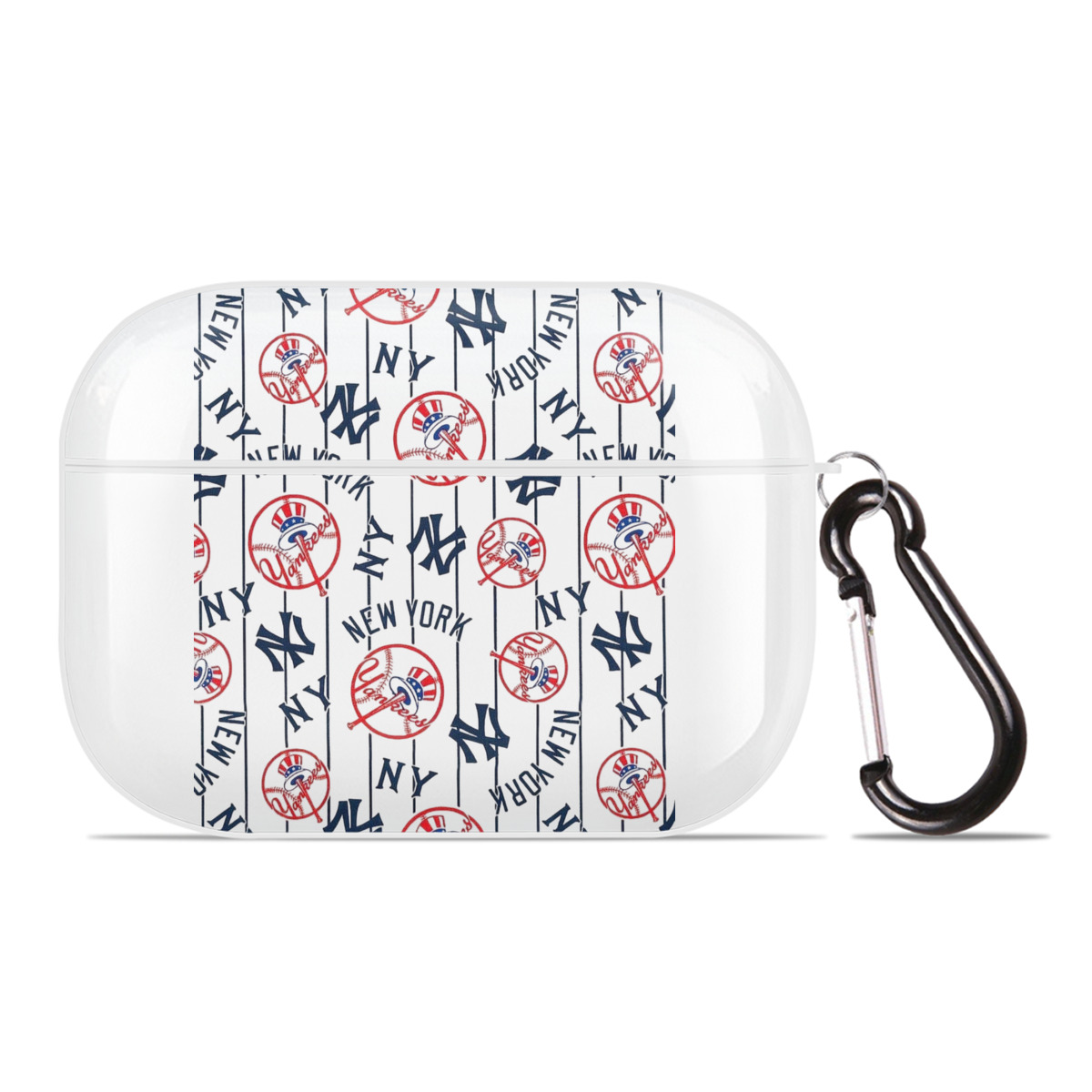 New York Yankees 78 AirPods Pro Hard Case White With Keychain, Durable Flexible PC, Precise Cutouts, Anti-Fingerprint, Yellowing & Scratch Resistant, Full Protection, Washable