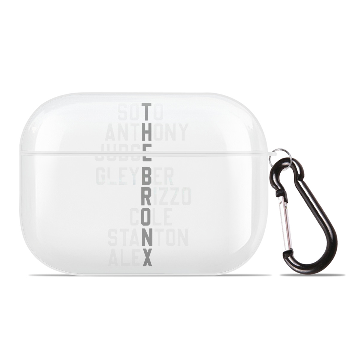 New York Yankees The Bronx Player Name AirPods Pro Hard Case White With Keychain, Durable Flexible PC, Precise Cutouts, Anti-Fingerprint, Yellowing & Scratch Resistant, Full Protection, Washable