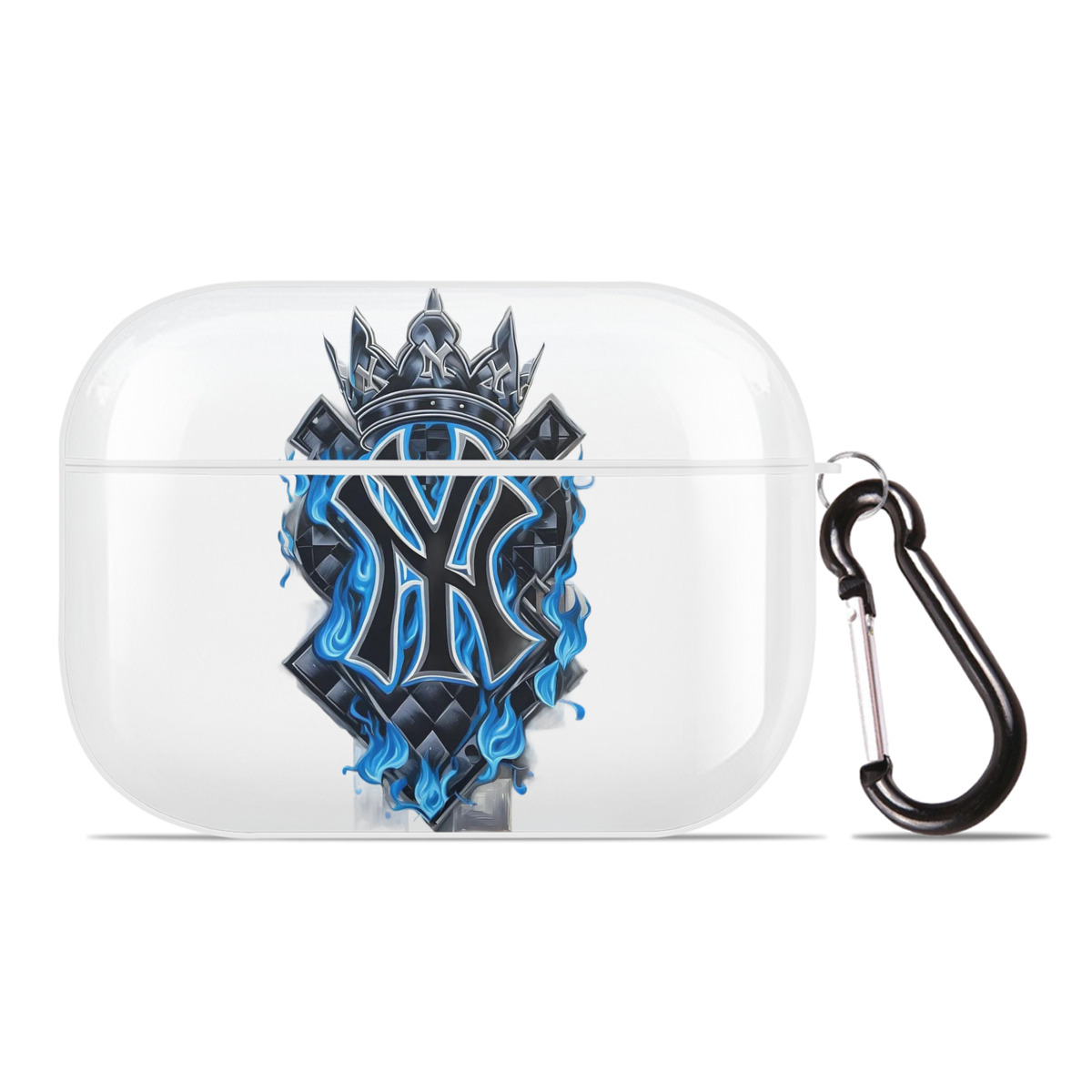 New York Yankees 285 AirPods Pro Hard Case White With Keychain, Durable Flexible PC, Precise Cutouts, Anti-Fingerprint, Yellowing & Scratch Resistant, Full Protection, Washable