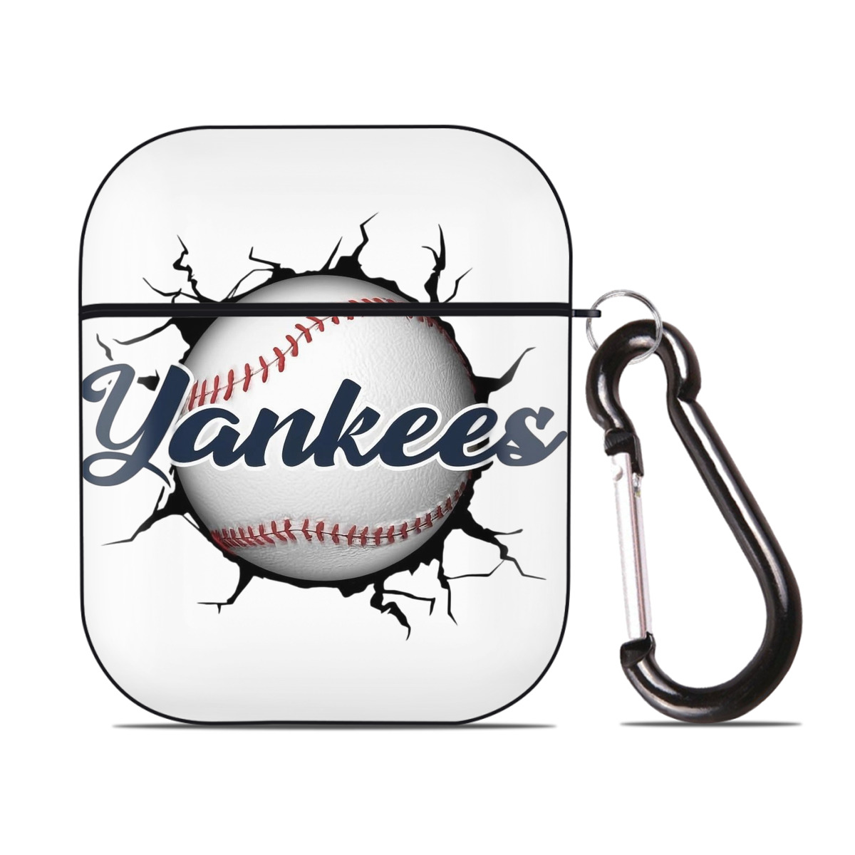 Yankees Baseball Wall And Art AirPods 2 Case Hard Shell Black, Flexible PC Material, Precise Cutouts, Full Protection, Anti-Fingerprint, Washable, Includes Keychain – Durable & Slim Design