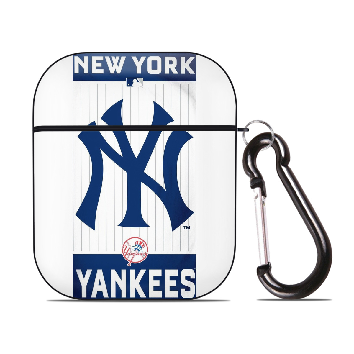 New York Yankees 23 AirPods 2 Case Hard Shell Black, Flexible PC Material, Precise Cutouts, Full Protection, Anti-Fingerprint, Washable, Includes Keychain – Durable & Slim Design