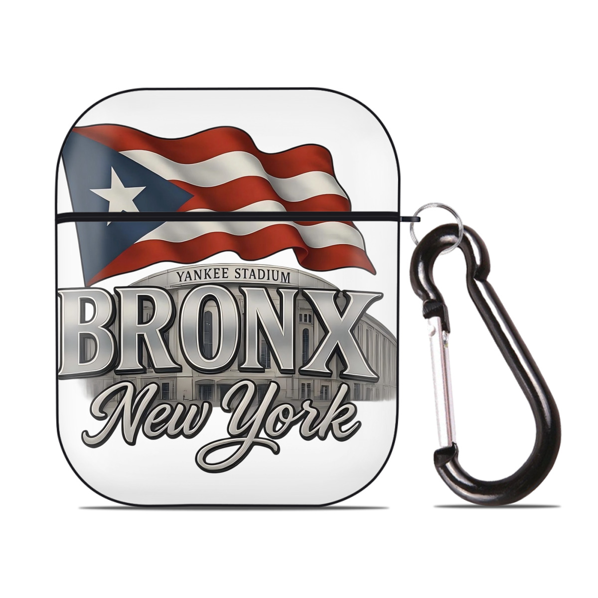 New York Yankees BRONX Yankees Stadium AirPods 2 Case Hard Shell Black, Flexible PC Material, Precise Cutouts, Full Protection, Anti-Fingerprint, Washable, Includes Keychain – Durable & Slim Design