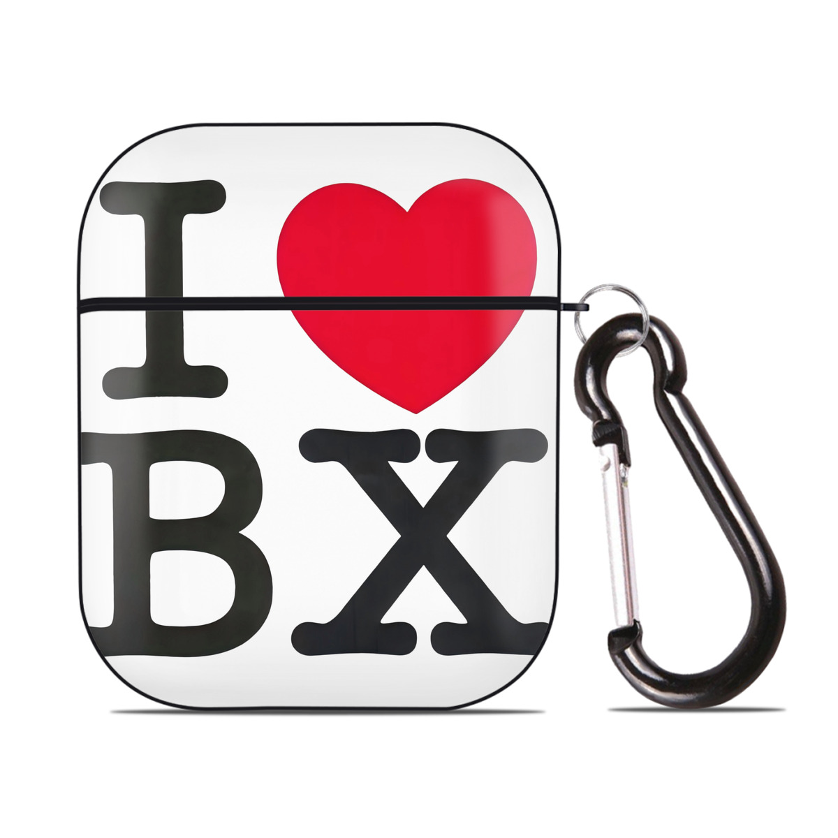 New York Yankees I Love BX AirPods 2 Case Hard Shell Black, Flexible PC Material, Precise Cutouts, Full Protection, Anti-Fingerprint, Washable, Includes Keychain – Durable & Slim Design