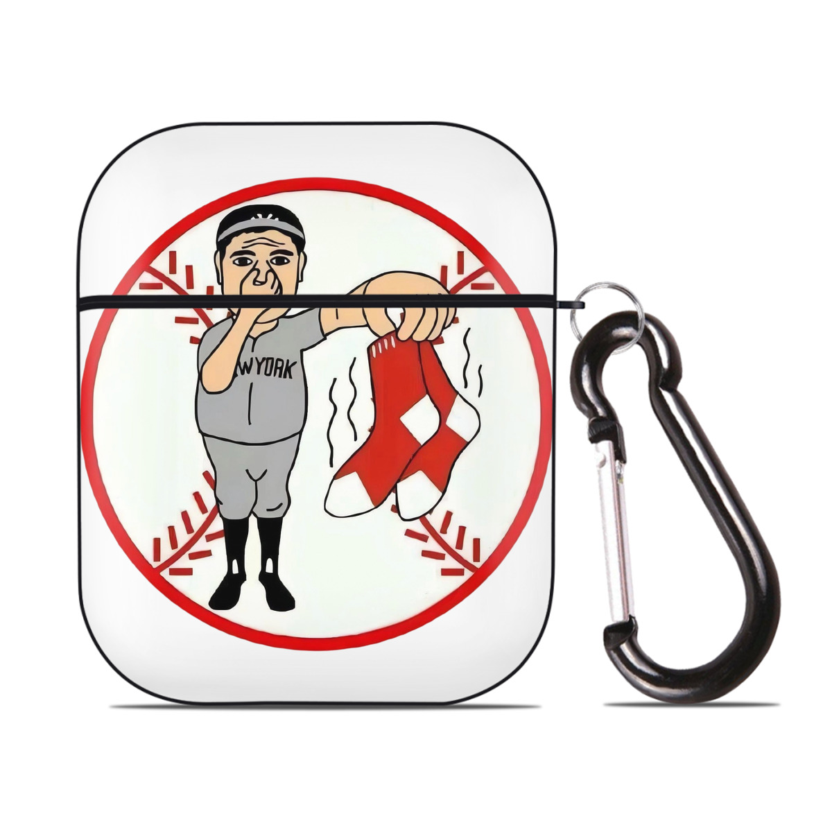 New York Yankees Duty Red Sox AirPods 2 Case Hard Shell Black, Flexible PC Material, Precise Cutouts, Full Protection, Anti-Fingerprint, Washable, Includes Keychain – Durable & Slim Design