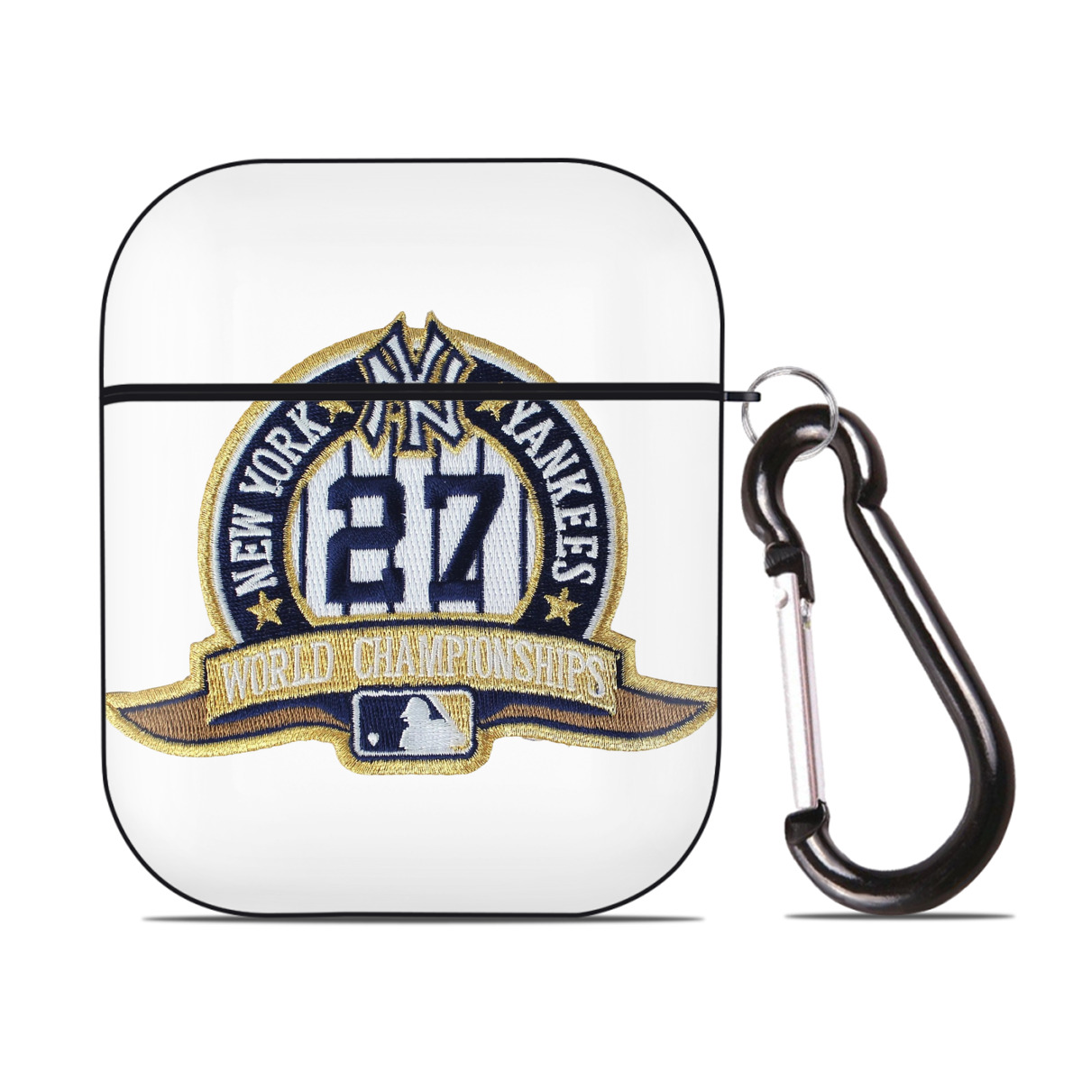 New York Yankees 271 AirPods 2 Case Hard Shell Black, Flexible PC Material, Precise Cutouts, Full Protection, Anti-Fingerprint, Washable, Includes Keychain – Durable & Slim Design