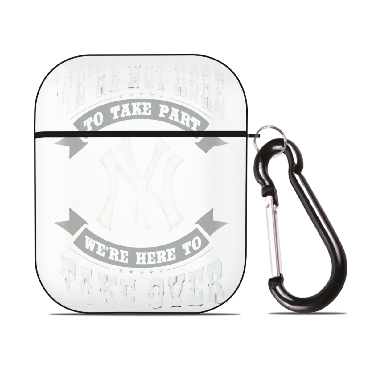 New York Yankees 276 AirPods 2 Case Hard Shell Black, Flexible PC Material, Precise Cutouts, Full Protection, Anti-Fingerprint, Washable, Includes Keychain – Durable & Slim Design