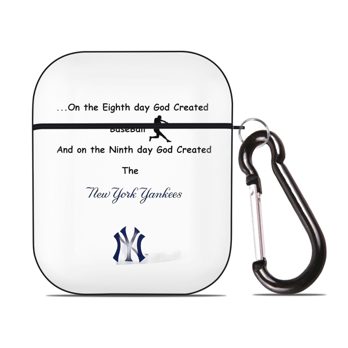 New York Yankees 281 AirPods 2 Case Hard Shell Black, Flexible PC Material, Precise Cutouts, Full Protection, Anti-Fingerprint, Washable, Includes Keychain – Durable & Slim Design