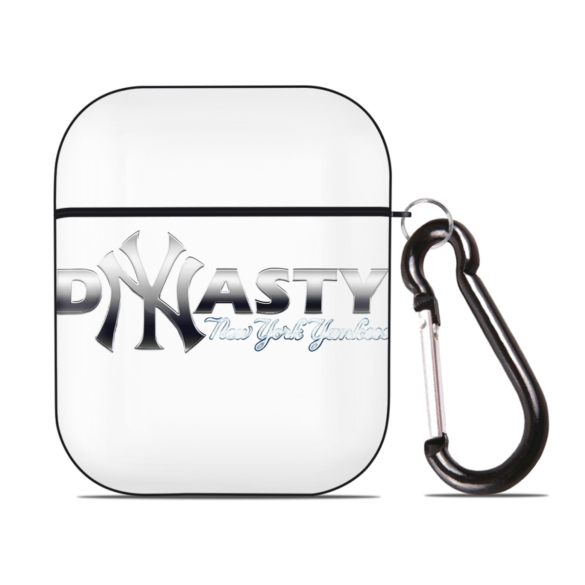 New York Yankees Dyasty AirPods 2 Case Hard Shell Black, Flexible PC Material, Precise Cutouts, Full Protection, Anti-Fingerprint, Washable, Includes Keychain – Durable & Slim Design