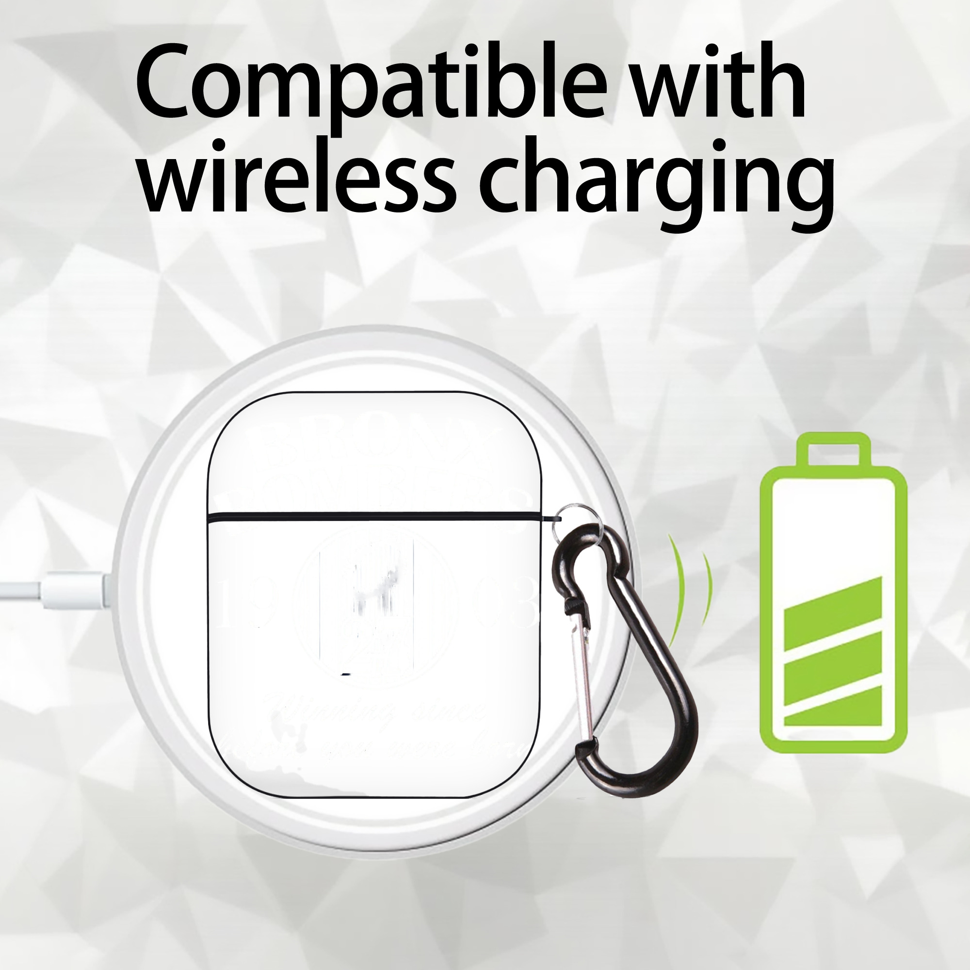 New York Yankees 33 AirPods 2 Case Hard Shell Black, Flexible PC Material, Precise Cutouts, Full Protection, Anti-Fingerprint, Washable, Includes Keychain – Durable & Slim Design