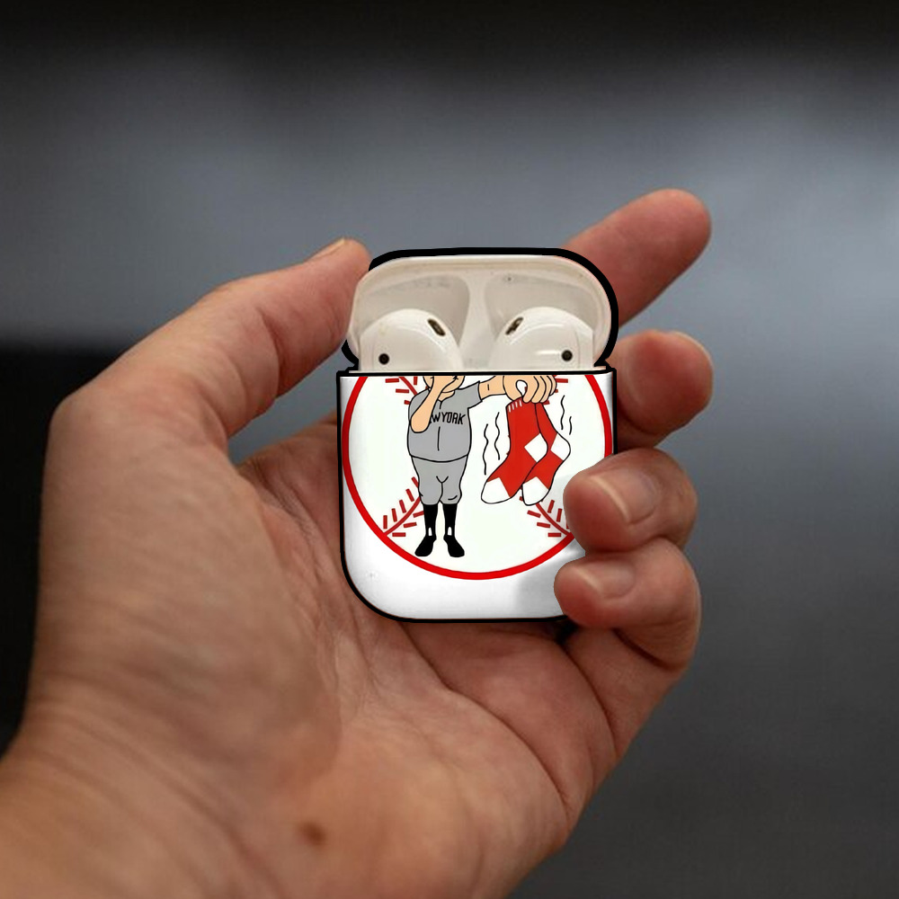 New York Yankees Duty Red Sox AirPods 2 Case Hard Shell Black, Flexible PC Material, Precise Cutouts, Full Protection, Anti-Fingerprint, Washable, Includes Keychain – Durable & Slim Design