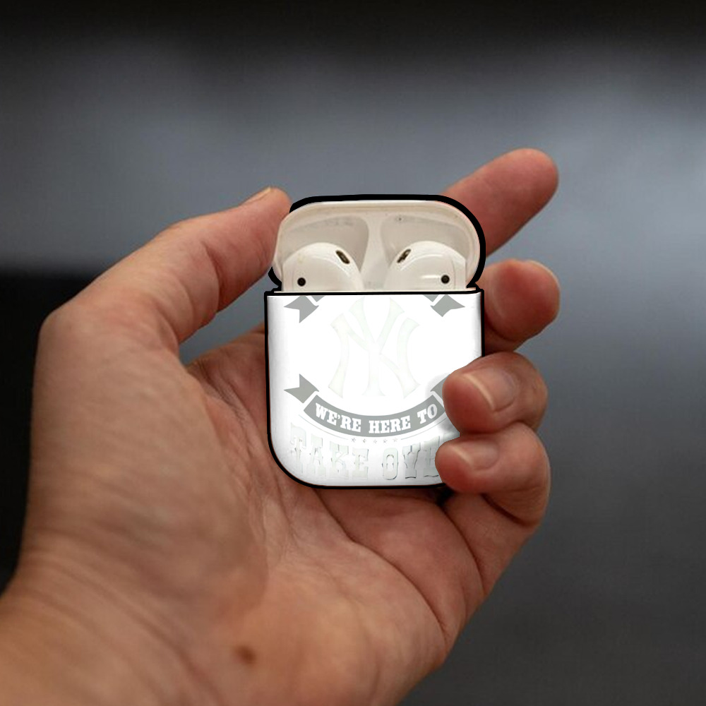 New York Yankees 276 AirPods 2 Case Hard Shell Black, Flexible PC Material, Precise Cutouts, Full Protection, Anti-Fingerprint, Washable, Includes Keychain – Durable & Slim Design