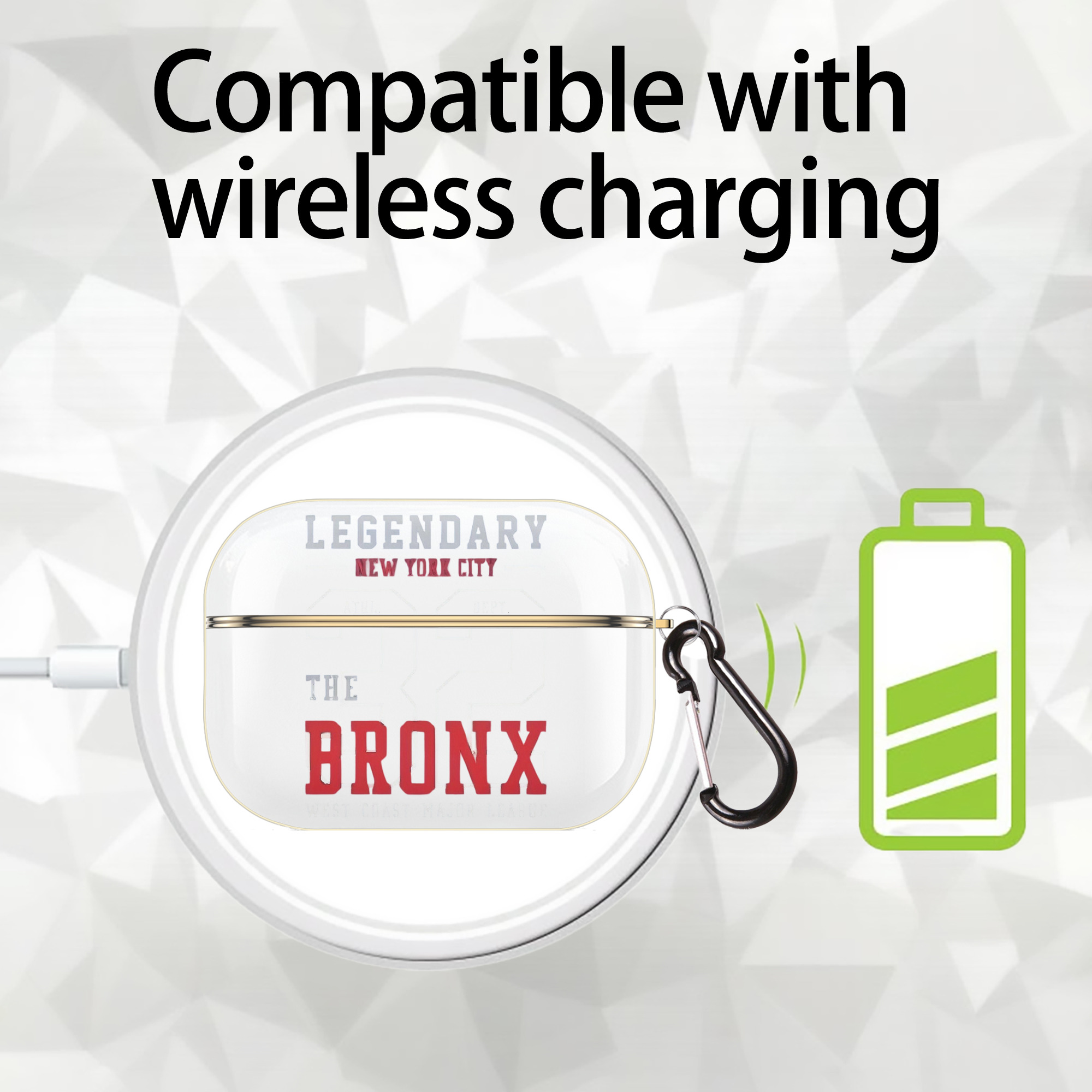 New York Yankees 24 Luxury Gold AirPods Pro Case With Keychain, Flexible PC Material, Full Protection, Precise Cutouts, Anti-Fingerprint, Washable, Durable Design