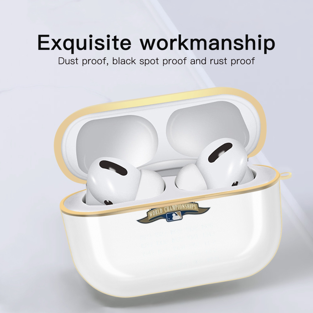 New York Yankees 27 WS Championships Luxury Gold AirPods Pro Case With Keychain, Flexible PC Material, Full Protection, Precise Cutouts, Anti-Fingerprint, Washable, Durable Design