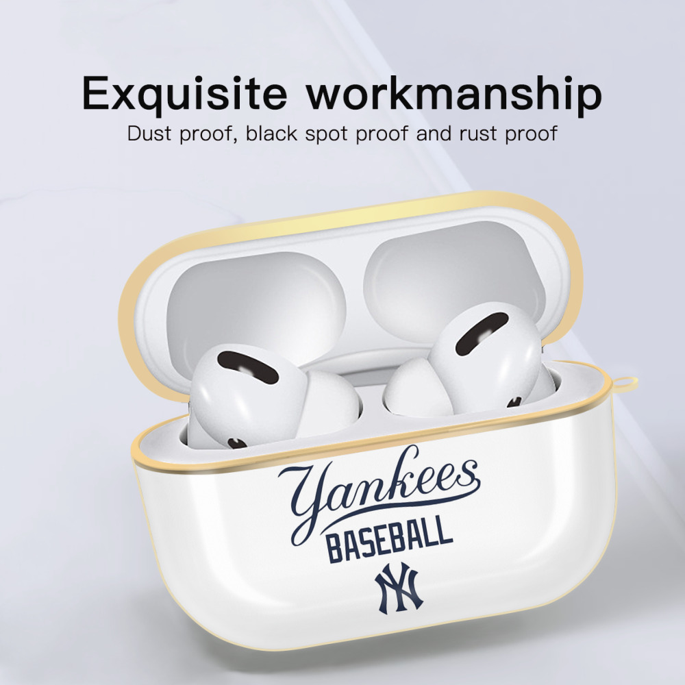 New York Yankees Baseball Luxury Gold AirPods Pro Case With Keychain, Flexible PC Material, Full Protection, Precise Cutouts, Anti-Fingerprint, Washable, Durable Design