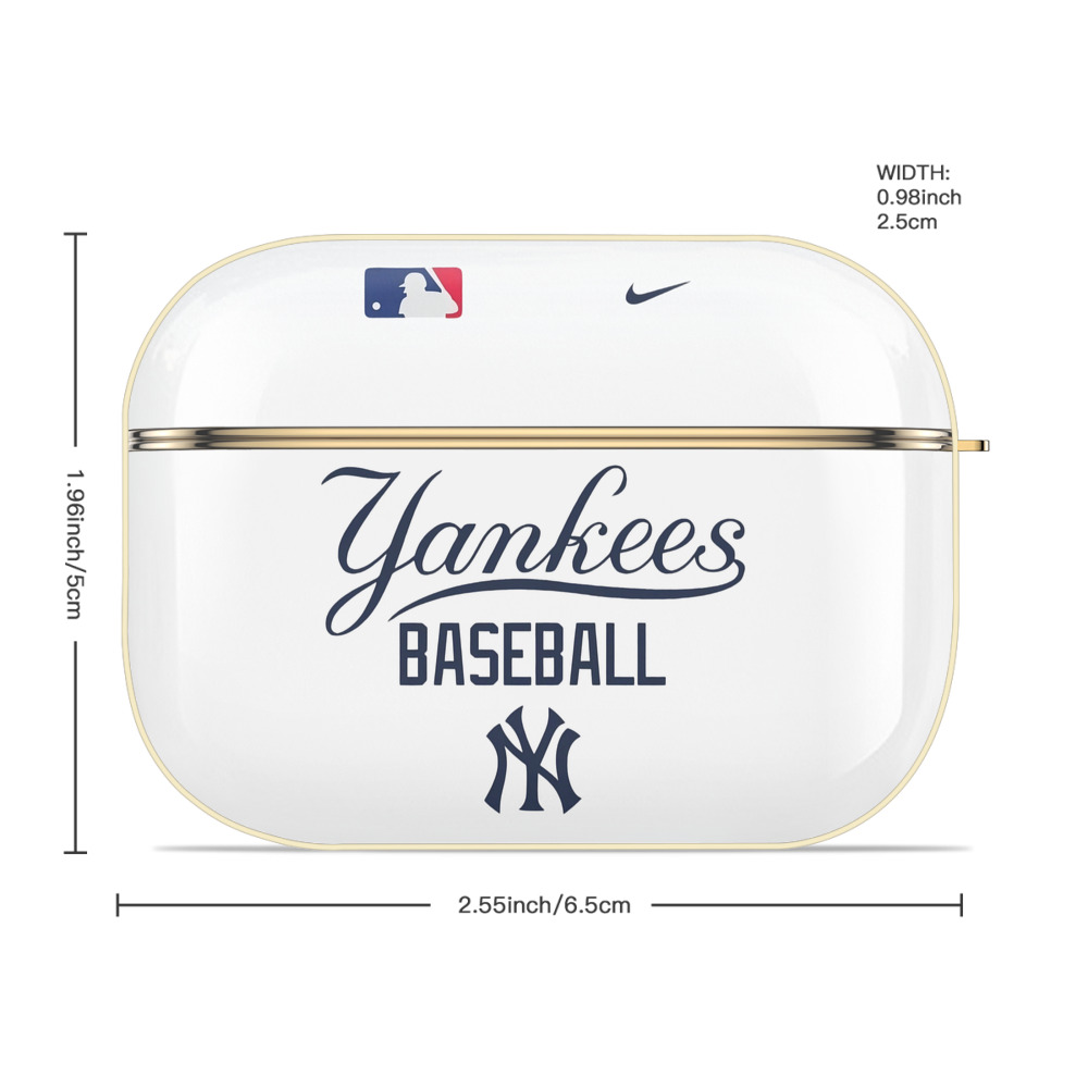 New York Yankees Baseball Luxury Gold AirPods Pro Case With Keychain, Flexible PC Material, Full Protection, Precise Cutouts, Anti-Fingerprint, Washable, Durable Design