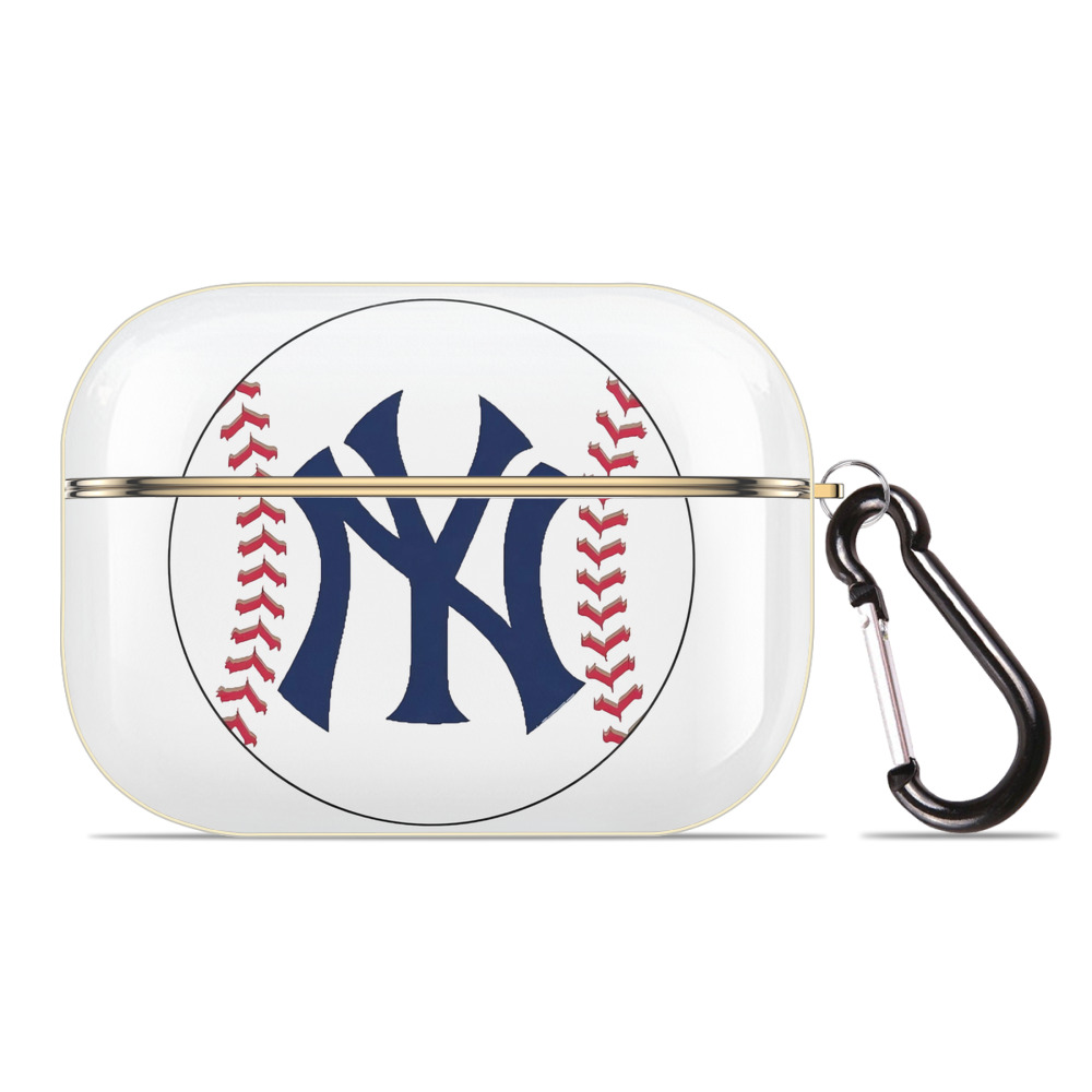 New York Yankees Baseball Luxury Gold AirPods Pro Case With Keychain, Flexible PC Material, Full Protection, Precise Cutouts, Anti-Fingerprint, Washable, Durable Design