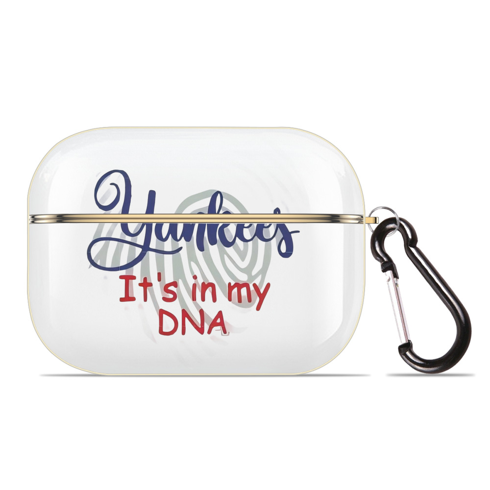 New York Yankees It's In My DNA Luxury Gold AirPods Pro Case With Keychain, Flexible PC Material, Full Protection, Precise Cutouts, Anti-Fingerprint, Washable, Durable Design