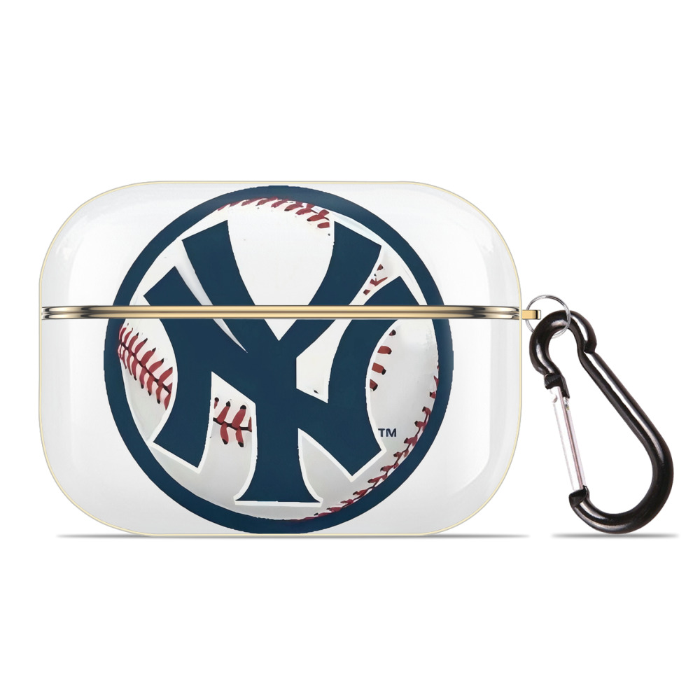 New York Yankees Baseball Luxury Gold AirPods Pro Case With Keychain, Flexible PC Material, Full Protection, Precise Cutouts, Anti-Fingerprint, Washable, Durable Design