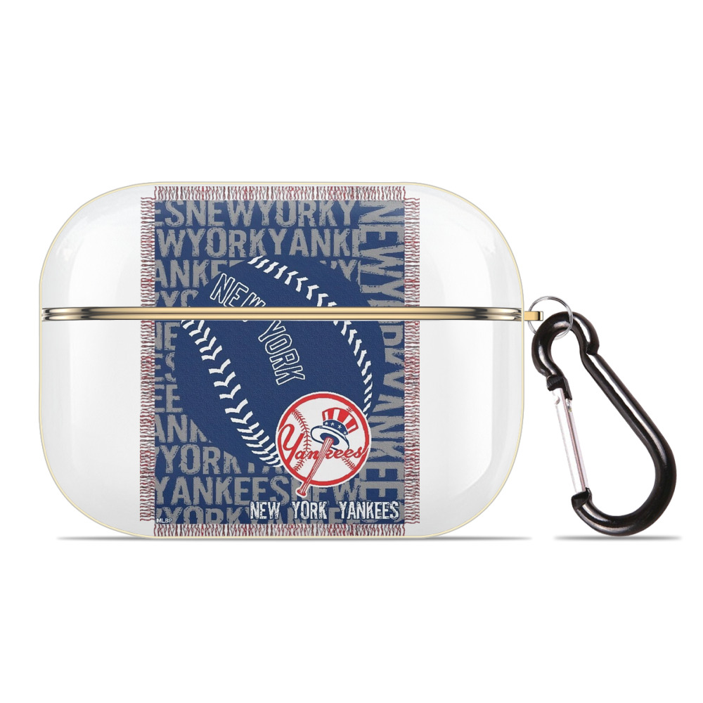 New York Yankees 65 Luxury Gold AirPods Pro Case With Keychain, Flexible PC Material, Full Protection, Precise Cutouts, Anti-Fingerprint, Washable, Durable Design
