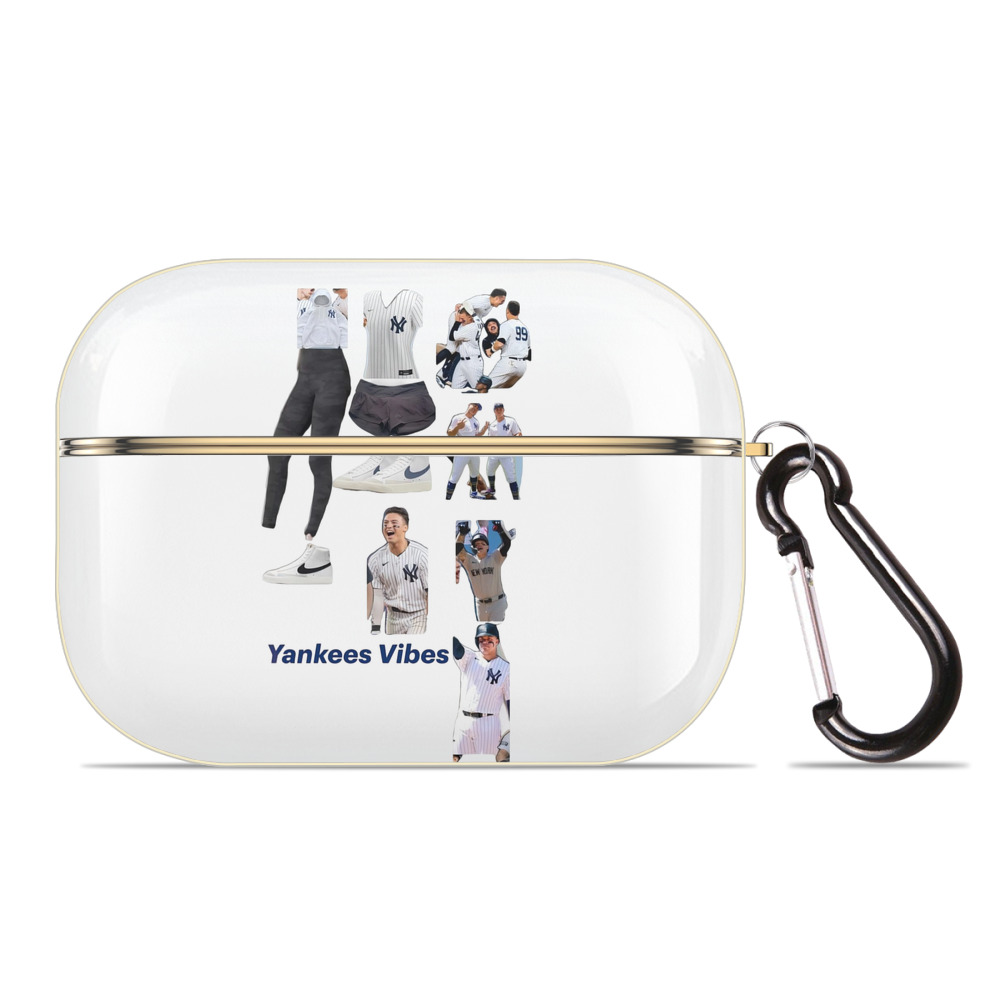 New York Yankees 282 Luxury Gold AirPods Pro Case With Keychain, Flexible PC Material, Full Protection, Precise Cutouts, Anti-Fingerprint, Washable, Durable Design
