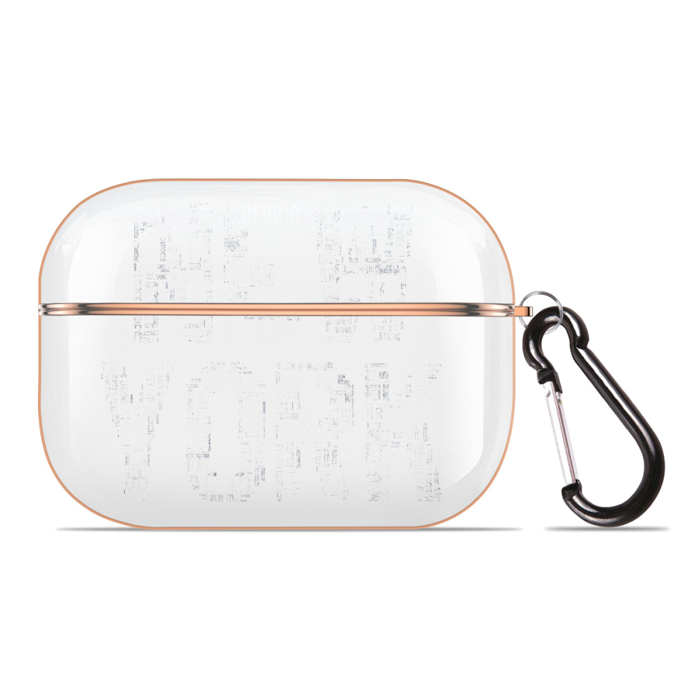 New York Yankees Legend New York AirPods Pro Protective Case Rose Gold, Flexible PC Material, Precise Fit, Anti-Slip Cover, Full Protection, Fingerprint Resistant, Washable With Keychain