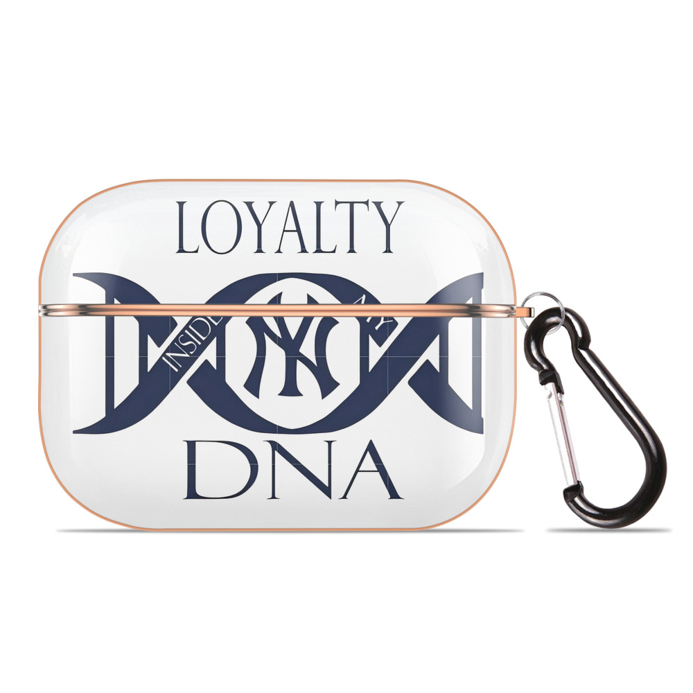 New York Yankees Loyalty DNA AirPods Pro Protective Case Rose Gold, Flexible PC Material, Precise Fit, Anti-Slip Cover, Full Protection, Fingerprint Resistant, Washable With Keychain