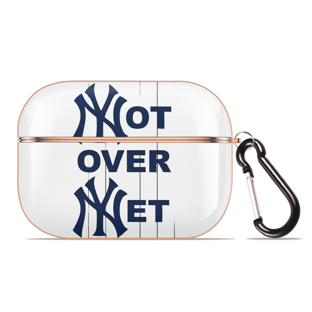 New York Yankees Not over Net AirPods Pro Protective Case Rose Gold, Flexible PC Material, Precise Fit, Anti-Slip Cover, Full Protection, Fingerprint Resistant, Washable With Keychain