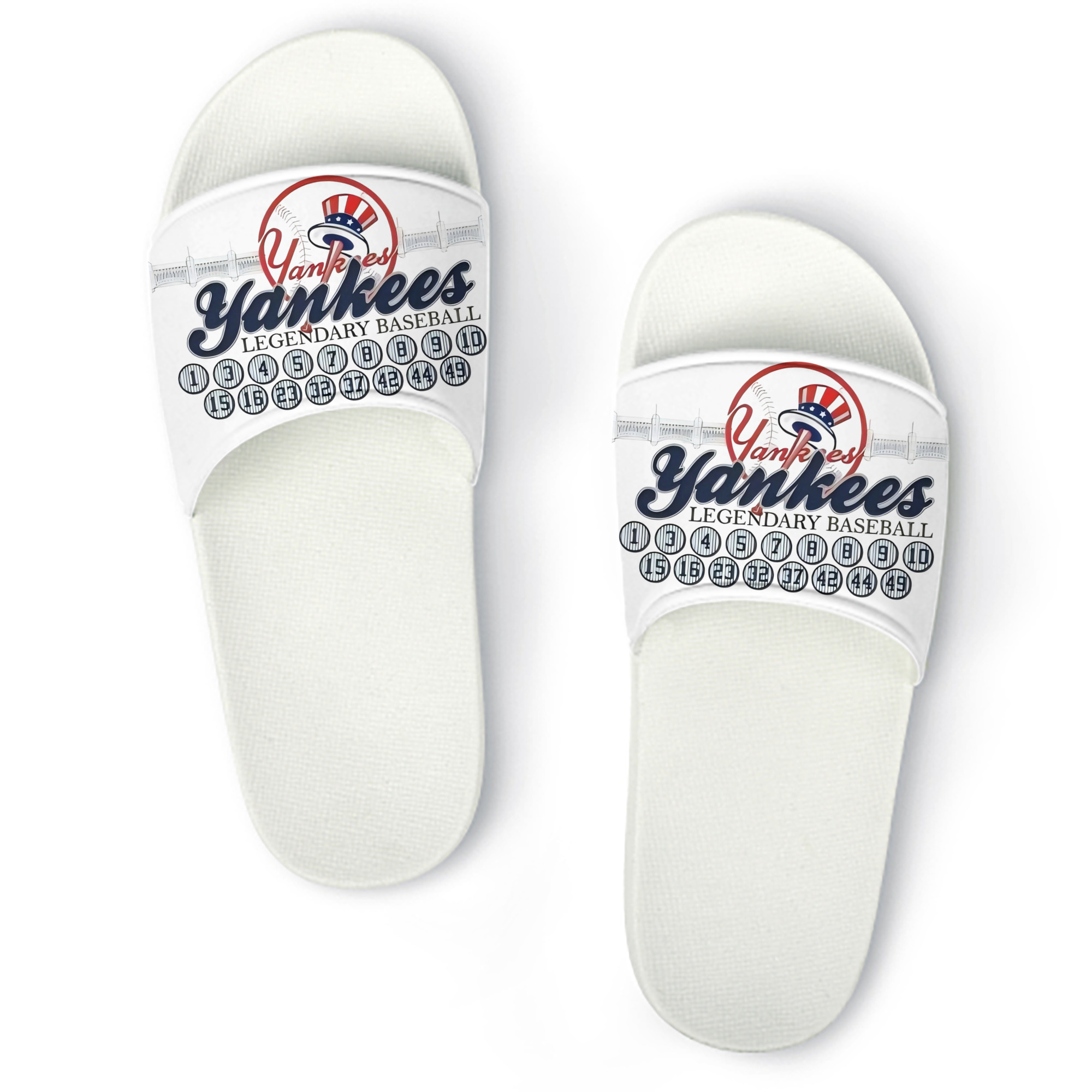 New York Yankees Legendary Baseball PVC Home Slippers For Men & Women – Durable, Comfortable, Waterproof, Non-Slip, Stylish Casual Indoor & Outdoor Sandals