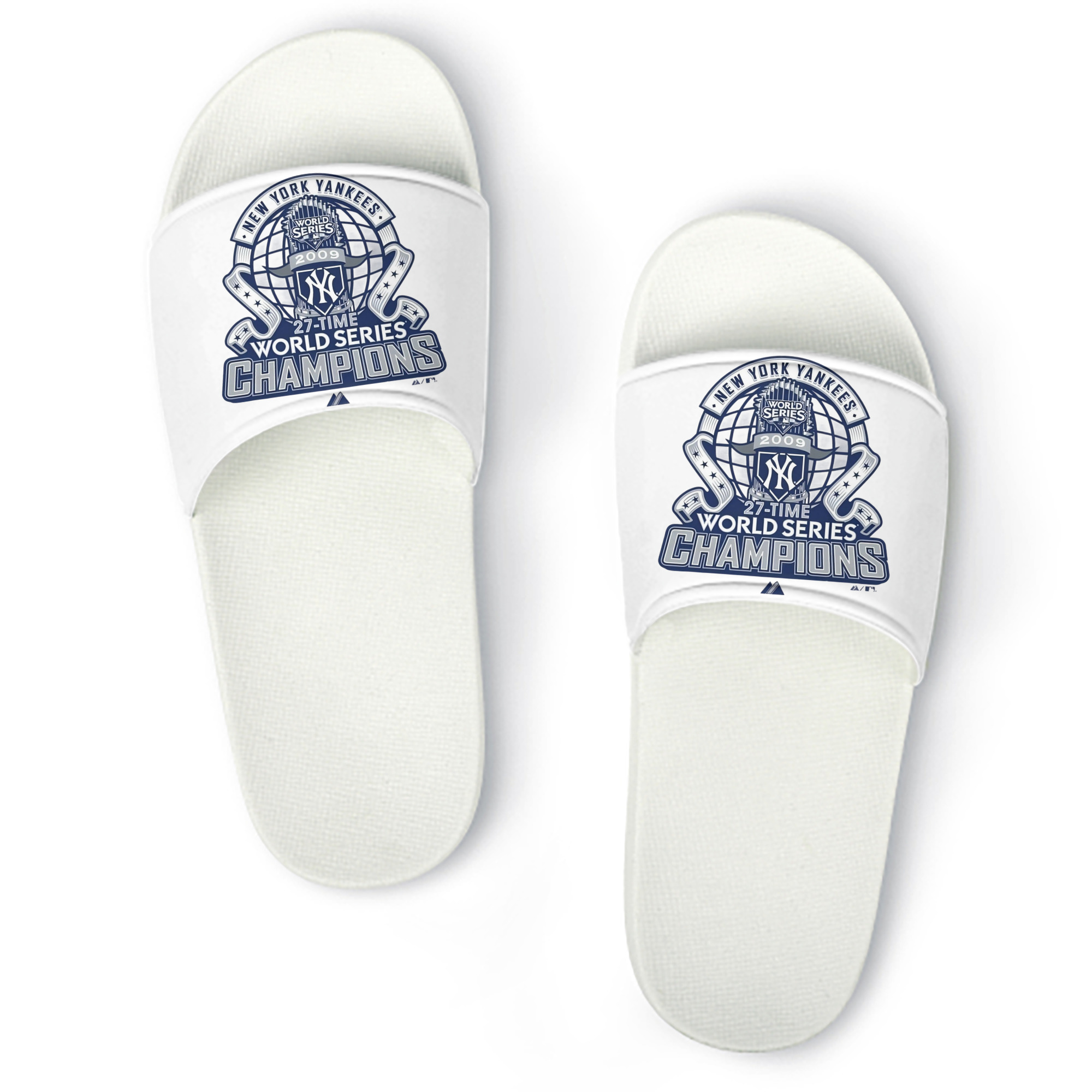 New York Yankees 2009 27th WS Champions Blue PVC Home Slippers For Men & Women – Durable, Comfortable, Waterproof, Non-Slip, Stylish Casual Indoor & Outdoor Sandals