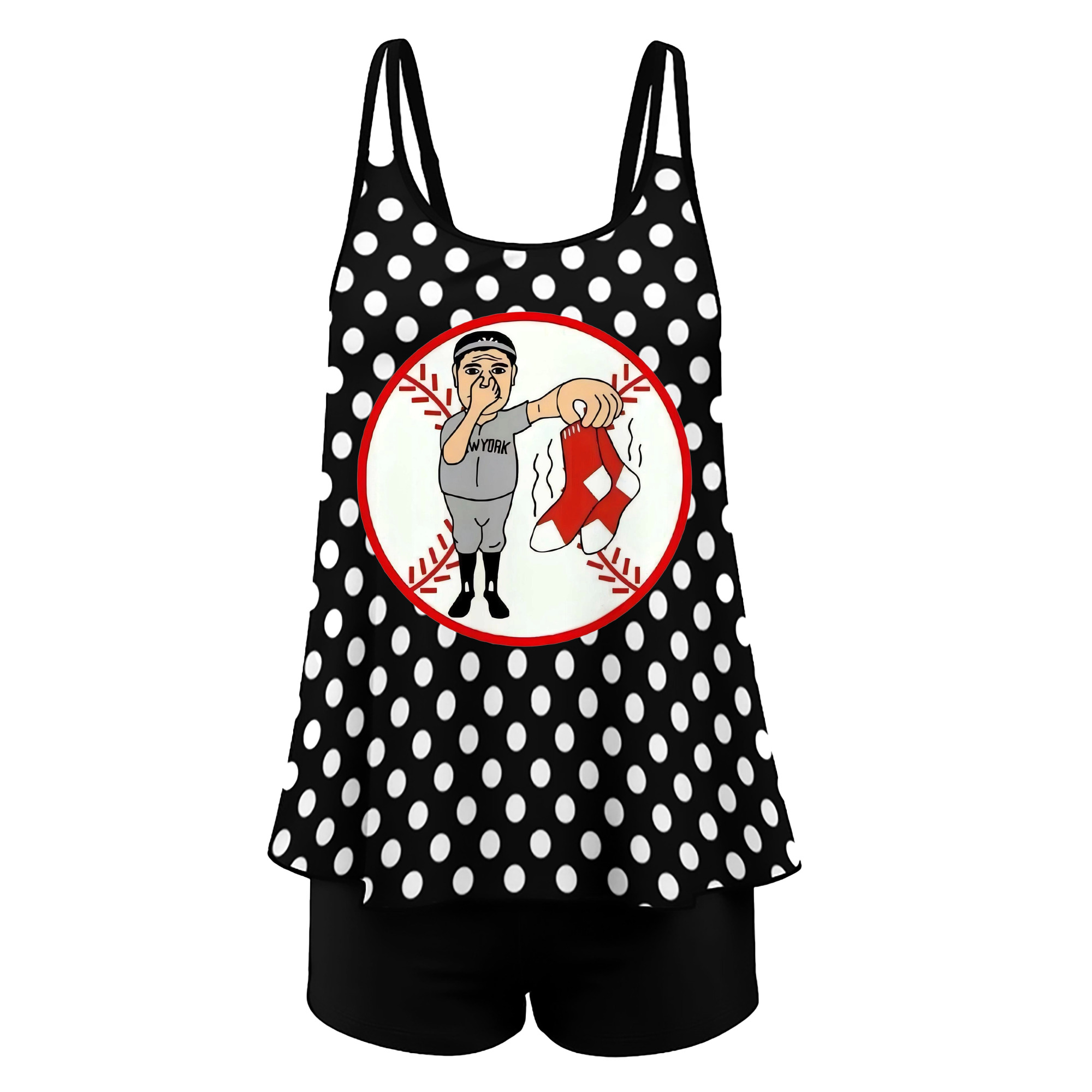 New York Yankees Duty Red Sox Women’s Heat Transfer Printed Two-Piece Swimsuit Set – Sexy Double Strap Bandeau Top & Boyshort Bottoms, Soft Nylon-Spandex, Perfect for Beach, Pool & Vacation