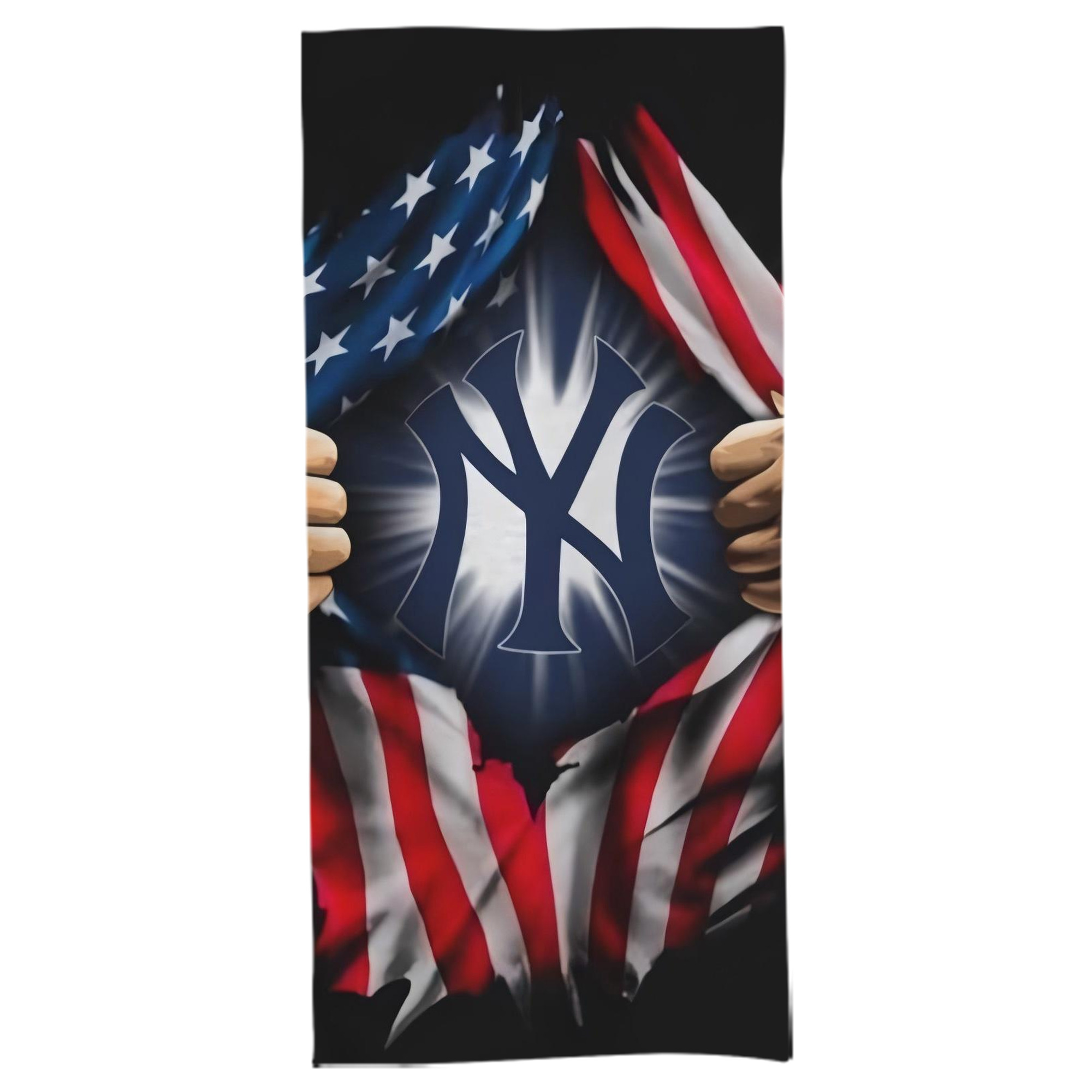 New York Yankees US Flag Yankees Inside Me Bath Towel 70x140 Cm – Soft & Quick Drying Polyester Shower Towel For Adults – Highly Absorbent, Lightweight, Skin-Friendly, Machine Washable – Ideal For Bathroom, Gym, Travel