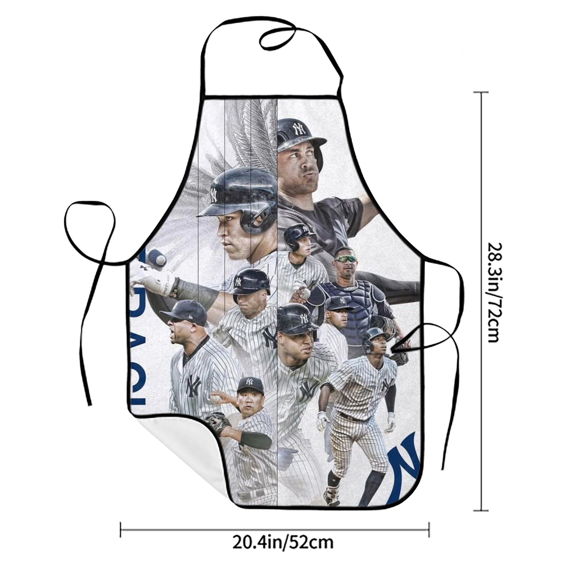 New York Yankees 109 Stain-Resistant Polyester Apron With Pocket – Full Print, Waterproof, Anti-Wrinkle, Anti-Pilling – Ideal For Kitchen, BBQ, Restaurant, Salon & More