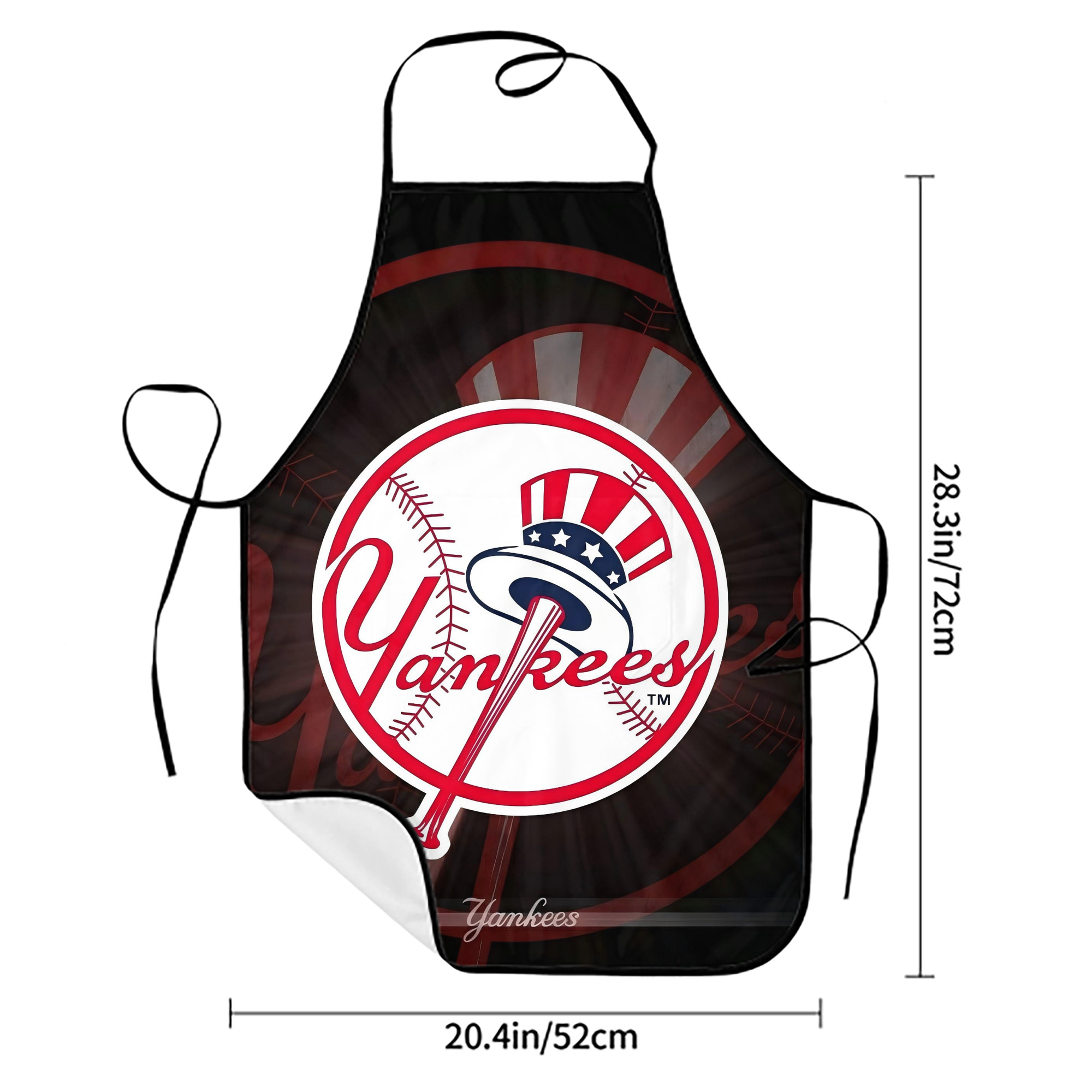 New York Yankees 124 Stain-Resistant Polyester Apron With Pocket – Full Print, Waterproof, Anti-Wrinkle, Anti-Pilling – Ideal For Kitchen, BBQ, Restaurant, Salon & More
