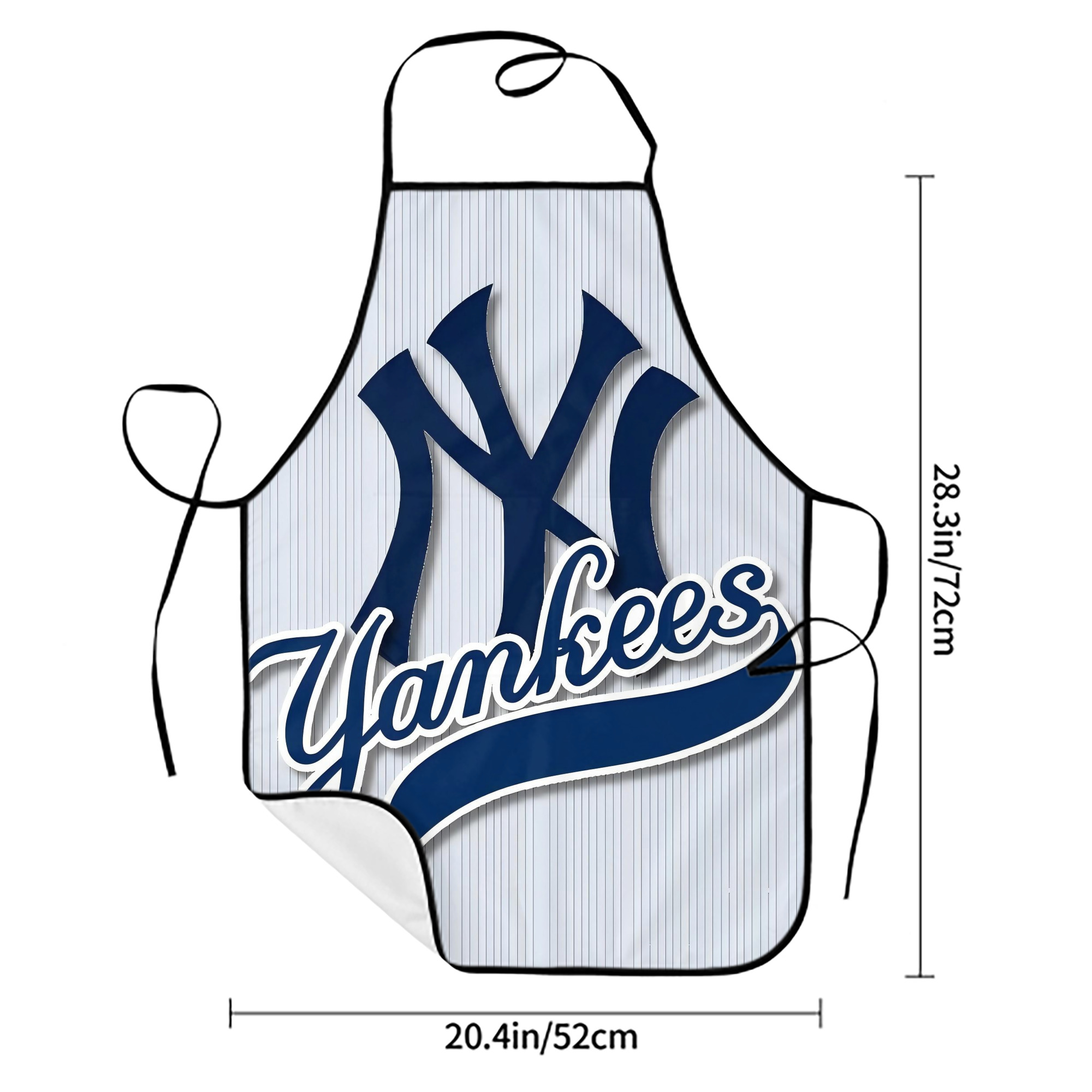 New York Yankees 151 Stain-Resistant Polyester Apron With Pocket – Full Print, Waterproof, Anti-Wrinkle, Anti-Pilling – Ideal For Kitchen, BBQ, Restaurant, Salon & More