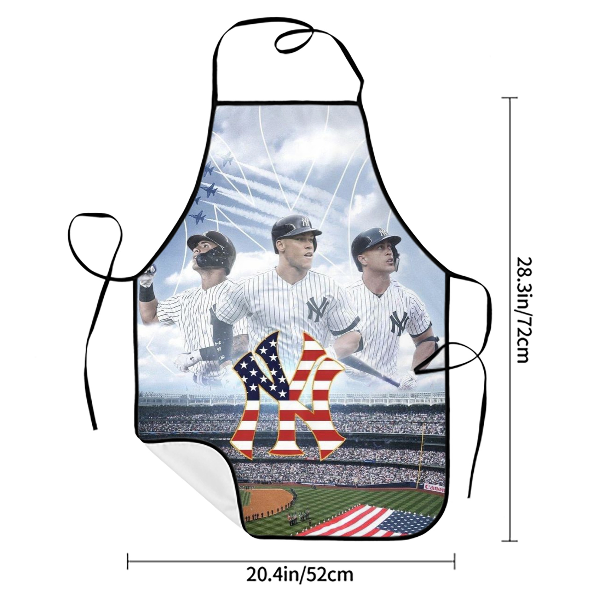 New York Yankees 161 Stain-Resistant Polyester Apron With Pocket – Full Print, Waterproof, Anti-Wrinkle, Anti-Pilling – Ideal For Kitchen, BBQ, Restaurant, Salon & More
