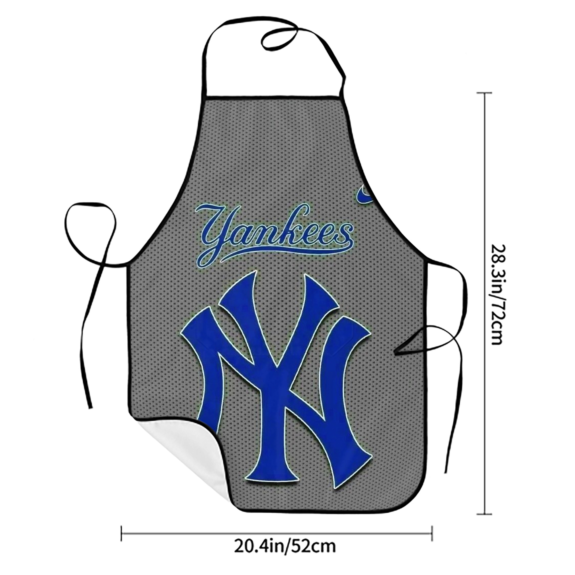 New York Yankees 180 Stain-Resistant Polyester Apron With Pocket – Full Print, Waterproof, Anti-Wrinkle, Anti-Pilling – Ideal For Kitchen, BBQ, Restaurant, Salon & More