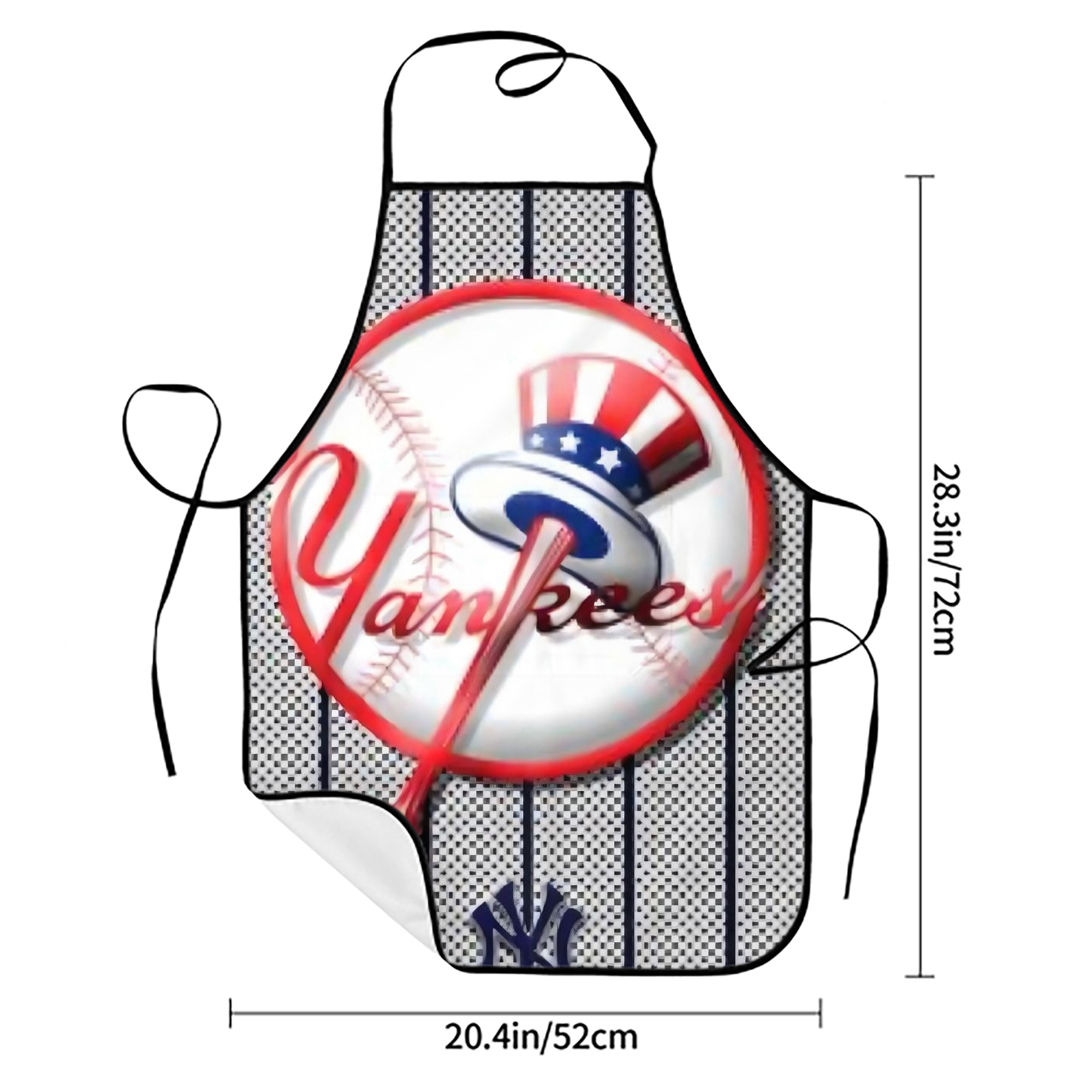 New York Yankees 191 Stain-Resistant Polyester Apron With Pocket – Full Print, Waterproof, Anti-Wrinkle, Anti-Pilling – Ideal For Kitchen, BBQ, Restaurant, Salon & More