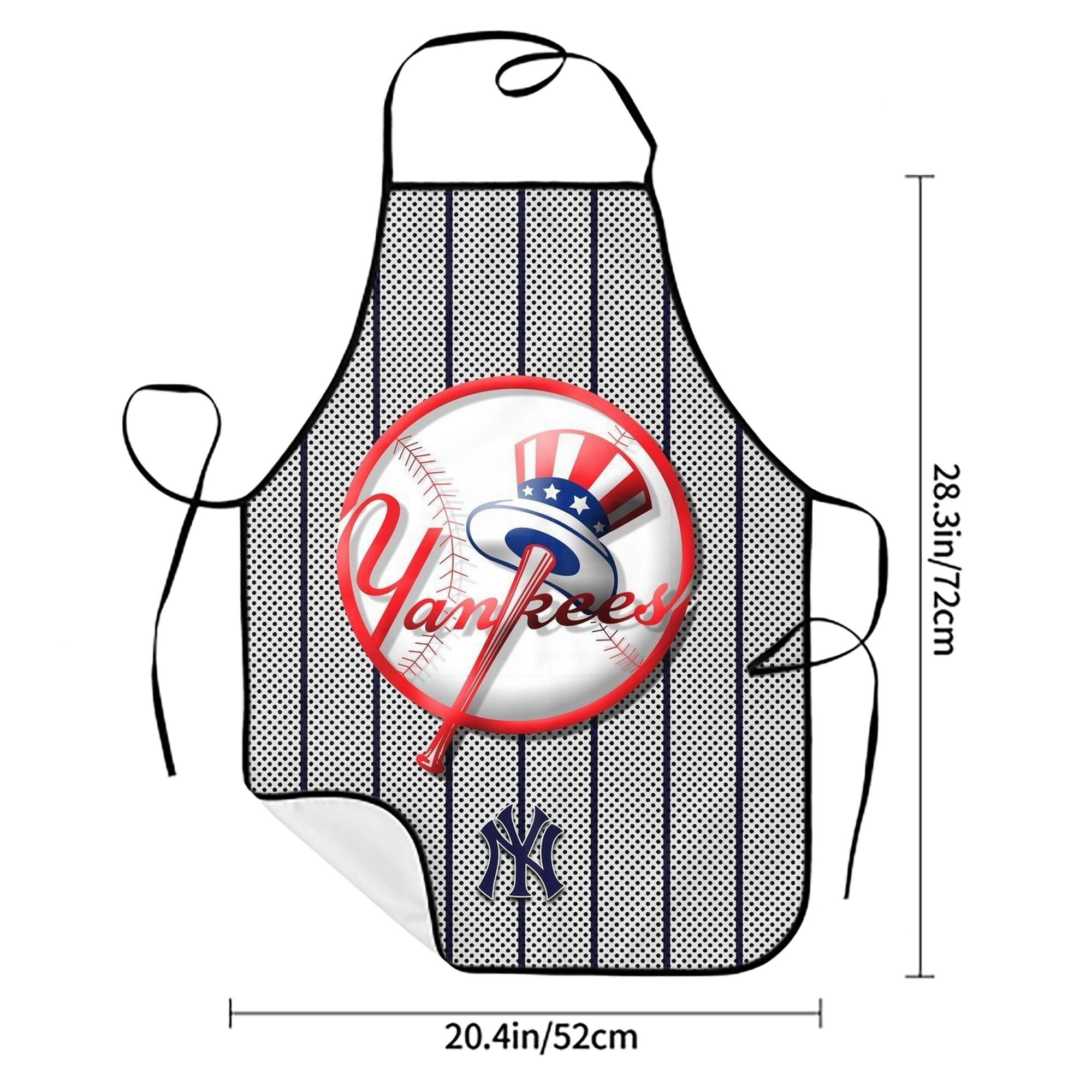 New York Yankees 197 Stain-Resistant Polyester Apron With Pocket – Full Print, Waterproof, Anti-Wrinkle, Anti-Pilling – Ideal For Kitchen, BBQ, Restaurant, Salon & More