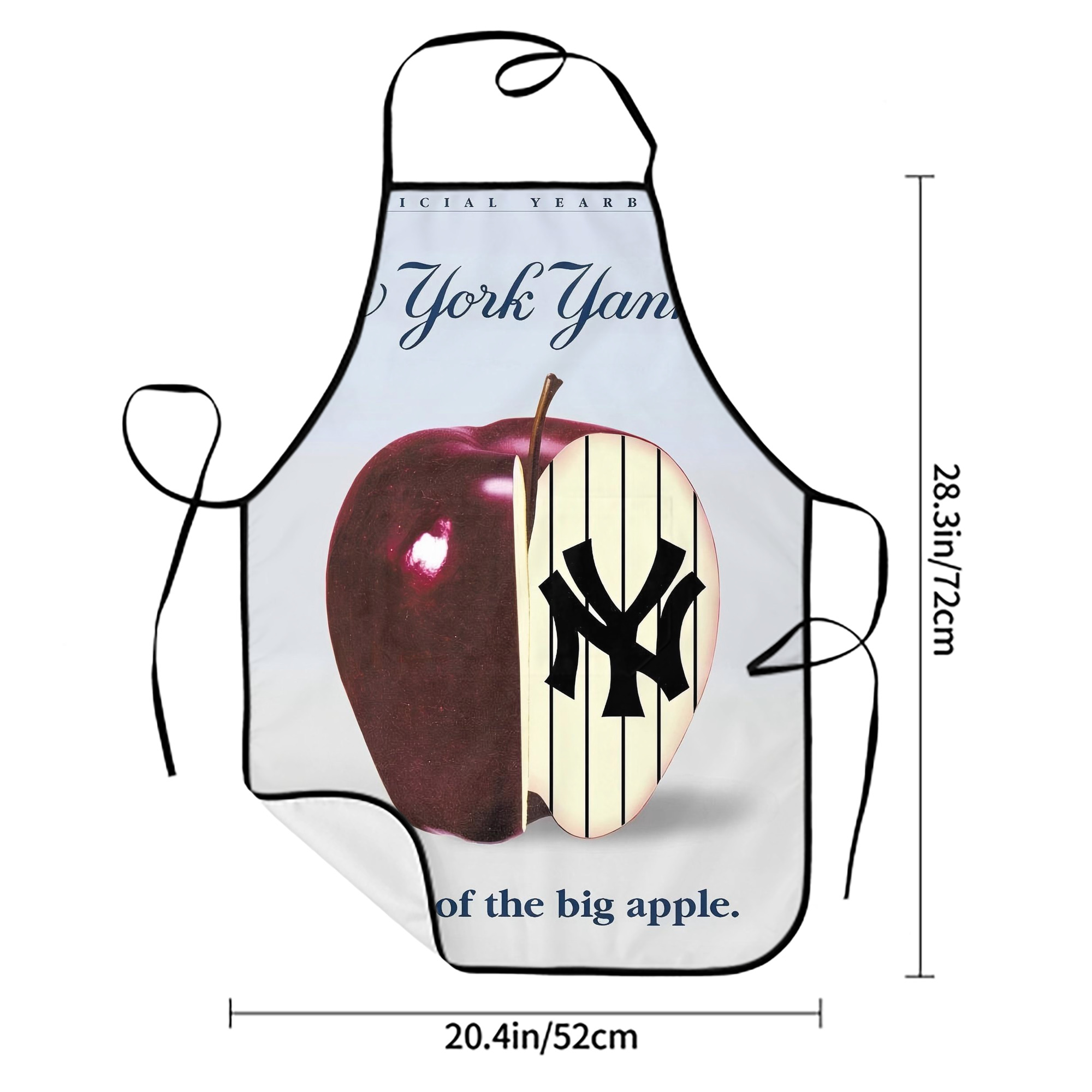 New York Yankees 202 Stain-Resistant Polyester Apron With Pocket – Full Print, Waterproof, Anti-Wrinkle, Anti-Pilling – Ideal For Kitchen, BBQ, Restaurant, Salon & More
