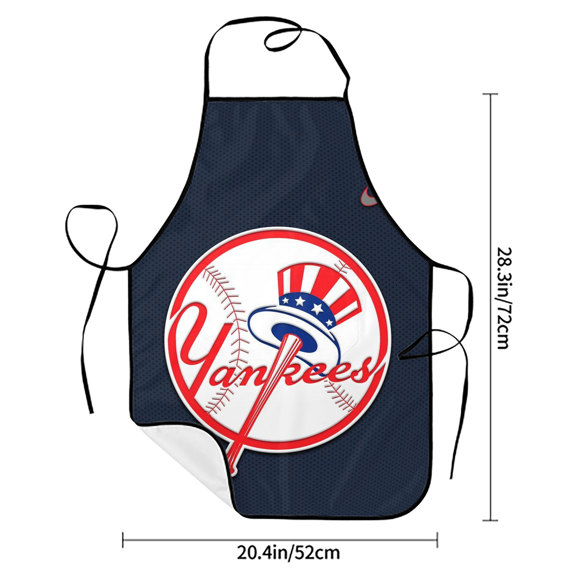 New York Yankees 208 Stain-Resistant Polyester Apron With Pocket – Full Print, Waterproof, Anti-Wrinkle, Anti-Pilling – Ideal For Kitchen, BBQ, Restaurant, Salon & More