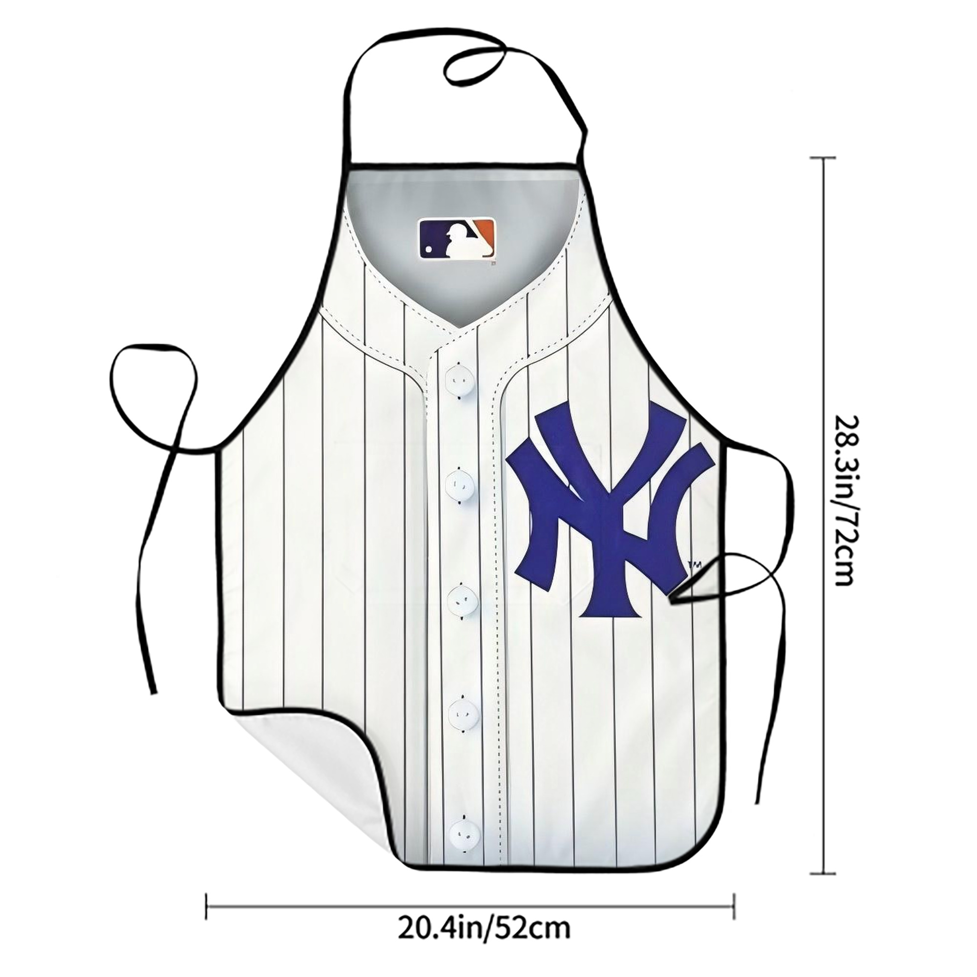 New York Yankees 213 Stain-Resistant Polyester Apron With Pocket – Full Print, Waterproof, Anti-Wrinkle, Anti-Pilling – Ideal For Kitchen, BBQ, Restaurant, Salon & More