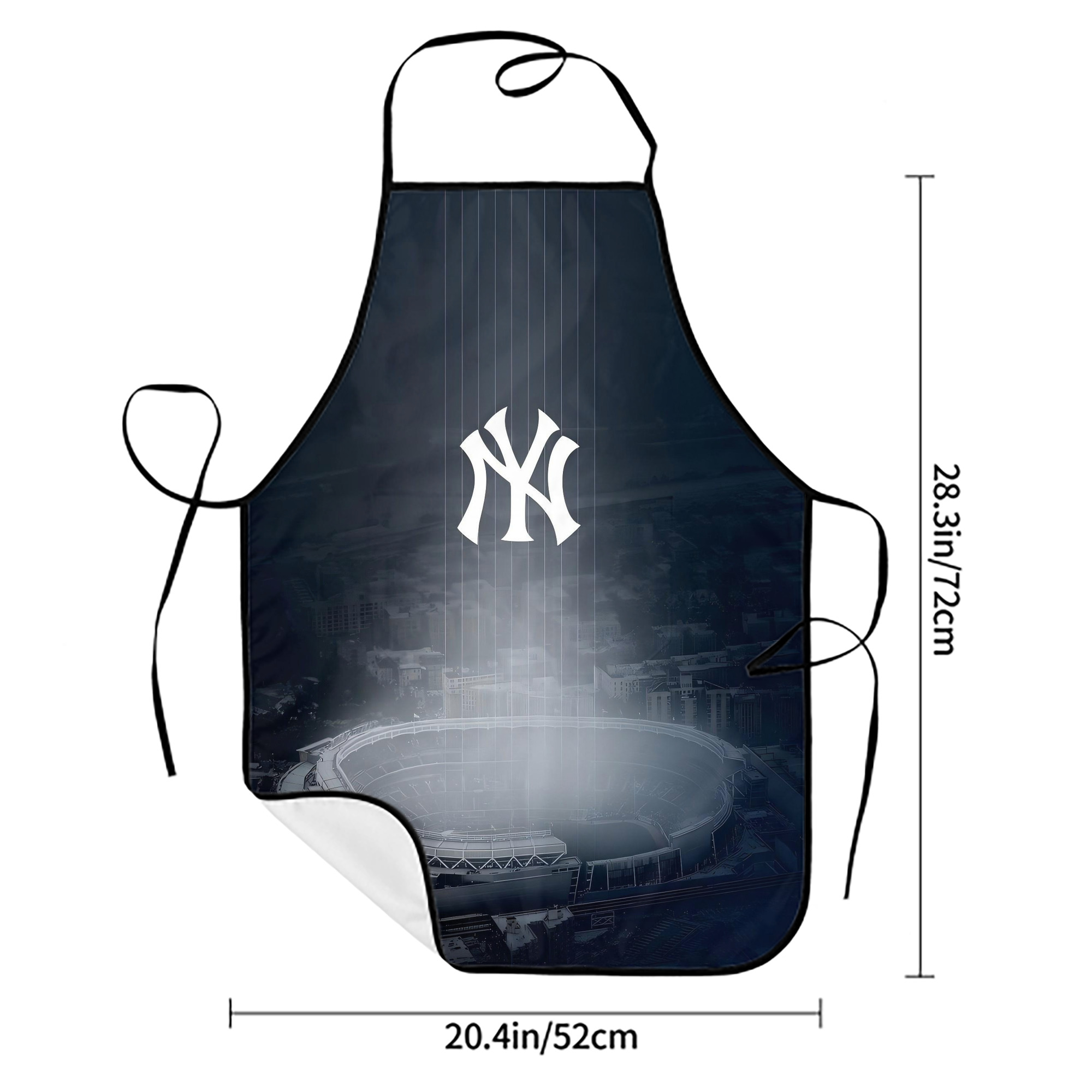 New York Yankees 225 Stain-Resistant Polyester Apron With Pocket – Full Print, Waterproof, Anti-Wrinkle, Anti-Pilling – Ideal For Kitchen, BBQ, Restaurant, Salon & More